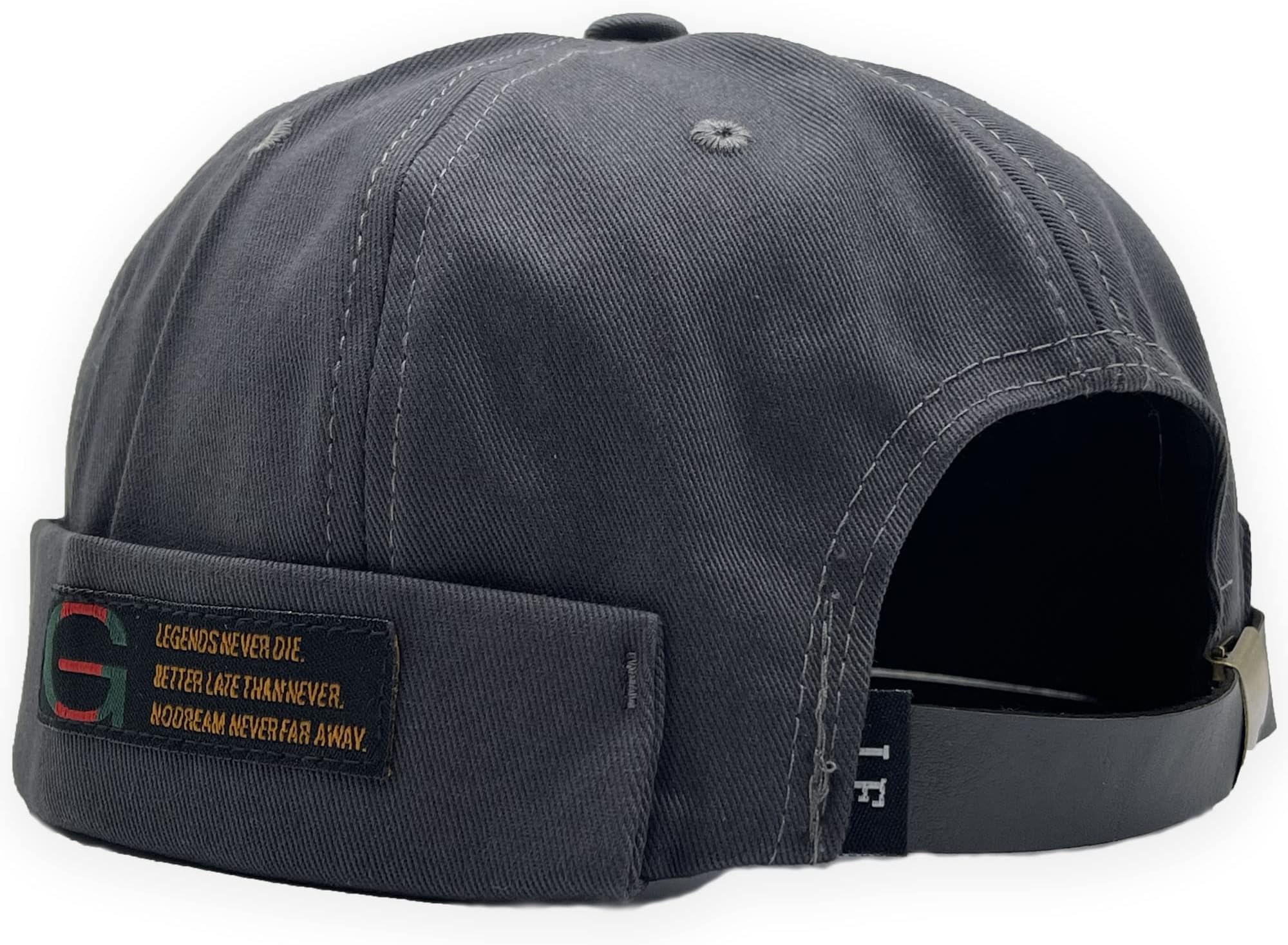 JFiyemrutBrimless Hats for Men Women Stylish Hats Rolled Cuff Retro Adjustable Skull Cap