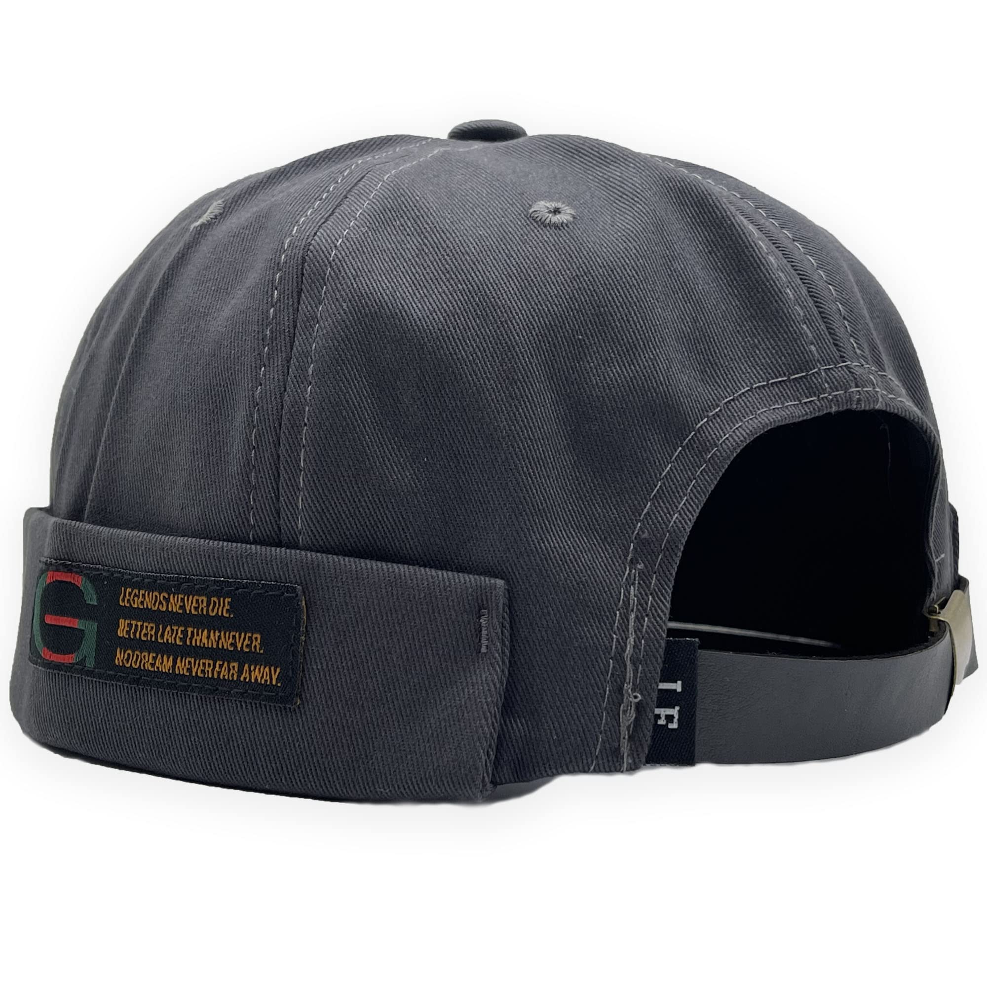 JFiyemrutBrimless Hats for Men Women Stylish Hats Rolled Cuff Retro Adjustable Skull Cap