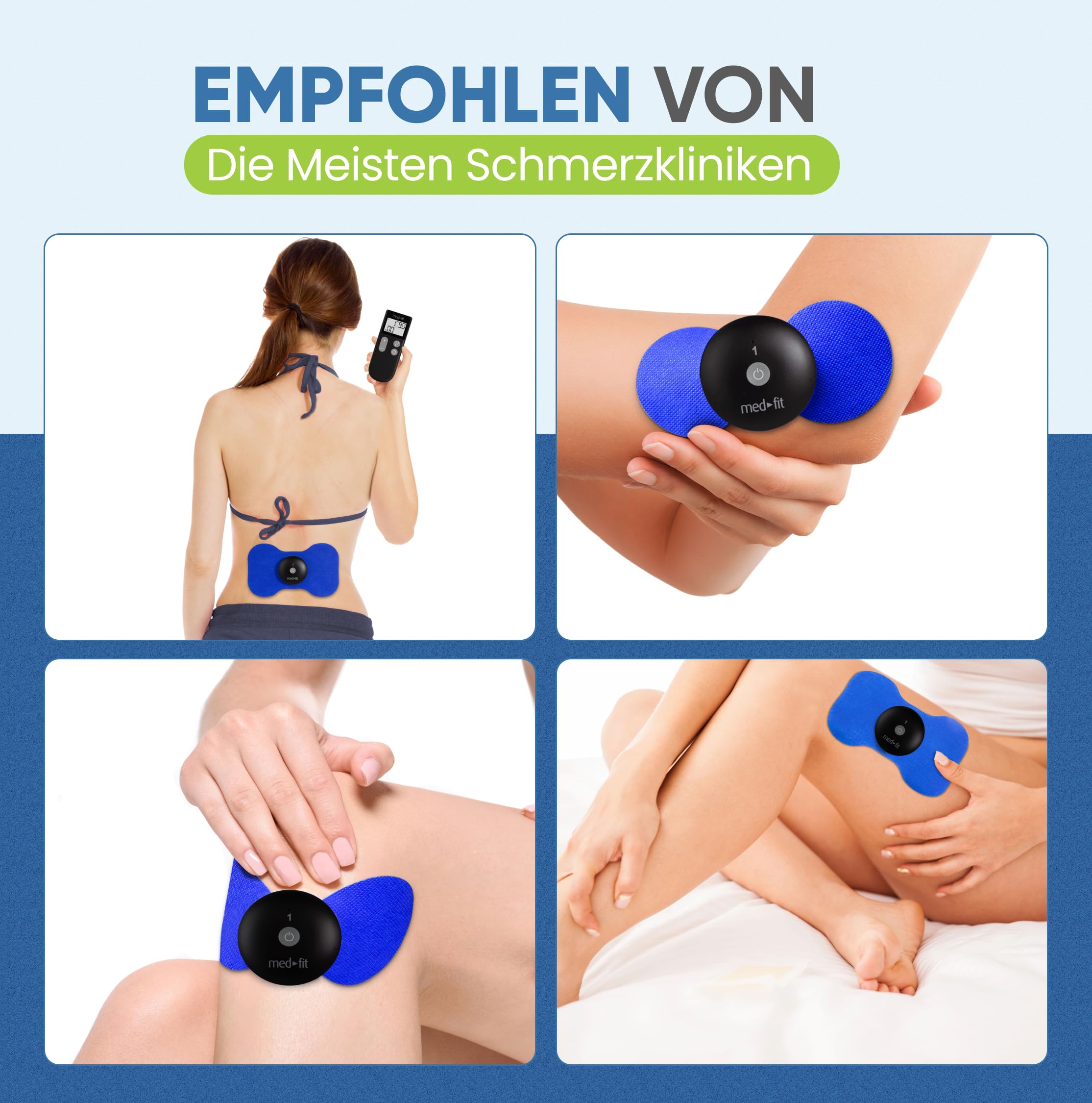 Med-Fit Schmerzlos Wiederaufladbarer Mini ten & EMS Mini-Wireless Digital Tens & Muskel Stimulator Benötigt Keine Batterien Oder führt-professionelle Stärke