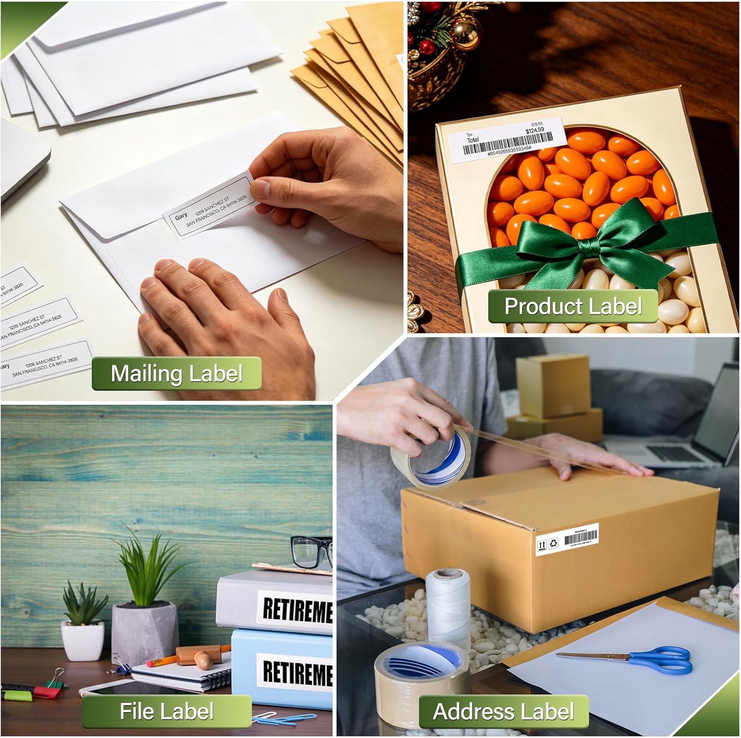 Cruxer 4 Rolls/1040 Labels Compatible with Dymo 30320 1-1/8" x 3-1/2" Return Address Mailing Thermal Label White Compatible with Label Writers 400 450 Turbo 4XL 400 Duo 450 Twin Turbo Printer