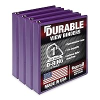 Vista 48 de Samsill Carpeta duradera de 3 anillos de 1 pulgada, fabricada en Estados Unidos, carpeta de anillos en D, cubierta transparente personalizable