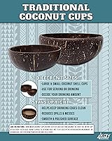 Vista 3 de Bolsa de colador de kava premium con 2 tazas tradicionales de cáscara de coco, paquete de accesorios reutilizables para kava - 3 artículos