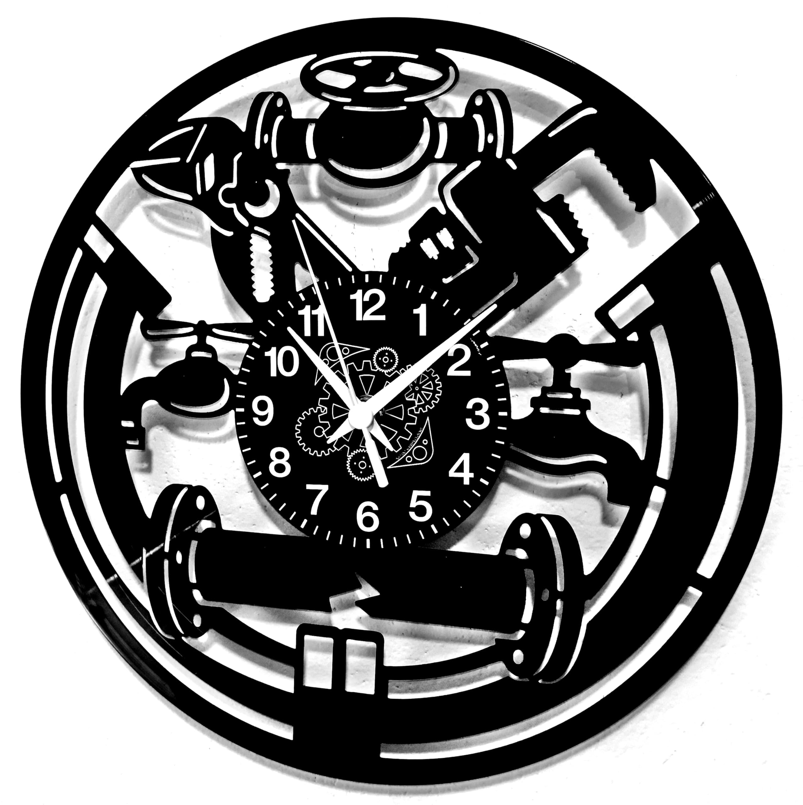 Instant Karma Clocks | Plumber Wall Clock Design – Wall Decoration – Home Office Kitchen, Living Room, Bedroom – Silent Non-Ticking