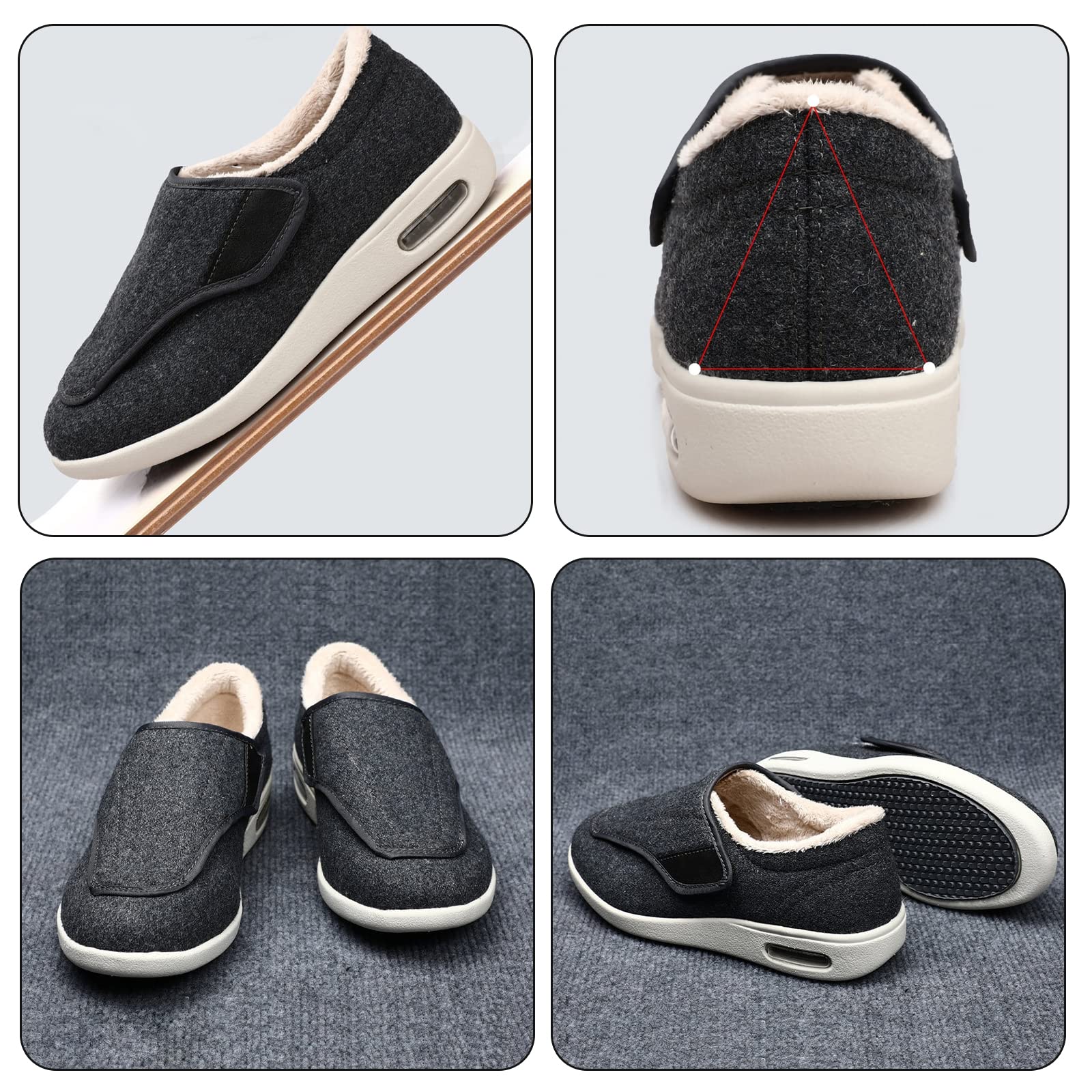 Scarpe da Edema per Diabetici da Donna,Scarpe da Riabilitazione Ortopediche Extra Larghe,Scarpe da Ginnastica per Anziani da Regolabili Traspiranti Leggere per Pantofole per Diabetici