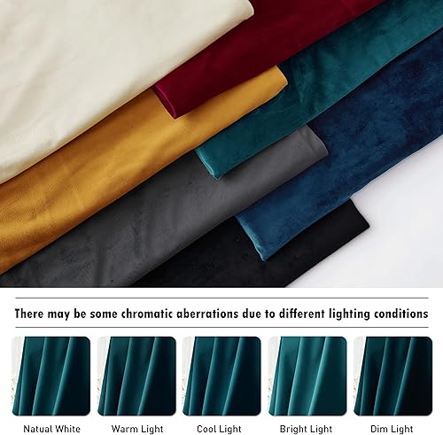 Miniatura 166 de RYB HOME - Cortinas de terciopelo beige, cortinas decorativas resistentes con pestaña trasera, cubierta de privacidad para oscurecer habitación