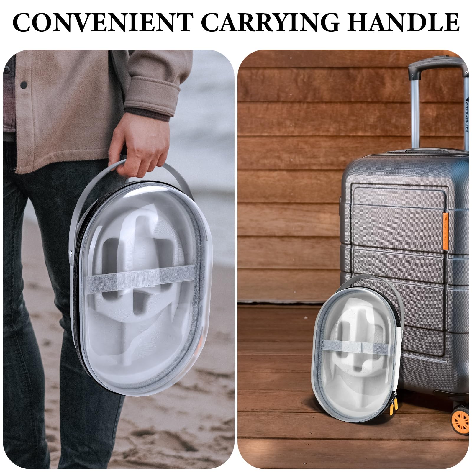 Geekria Shield Custodia Rigida da Trasporto Compatibile con Appl, Custodia da Trasporto Protegge Gear e Accessori VR, Resistente a Cadute e Graffi (Trasparente)