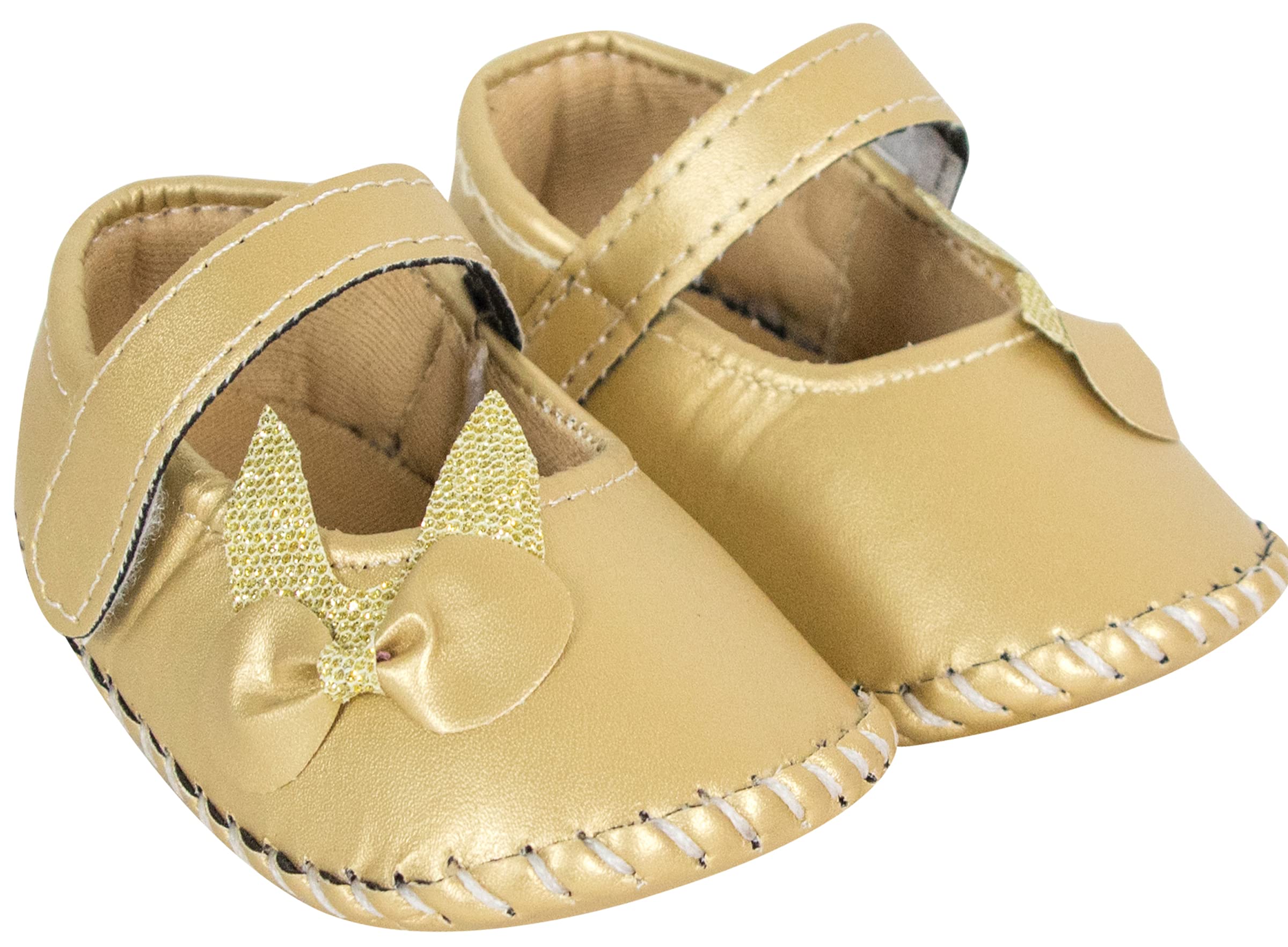 Neska Moda Baby Girls Synthetic Leather Hook & Loop Loafer Booties/Shoes For 0 To 6 Months (Gold)-BT908 (B092YY45YN) Amazon Price History, Amazon Price Tracker