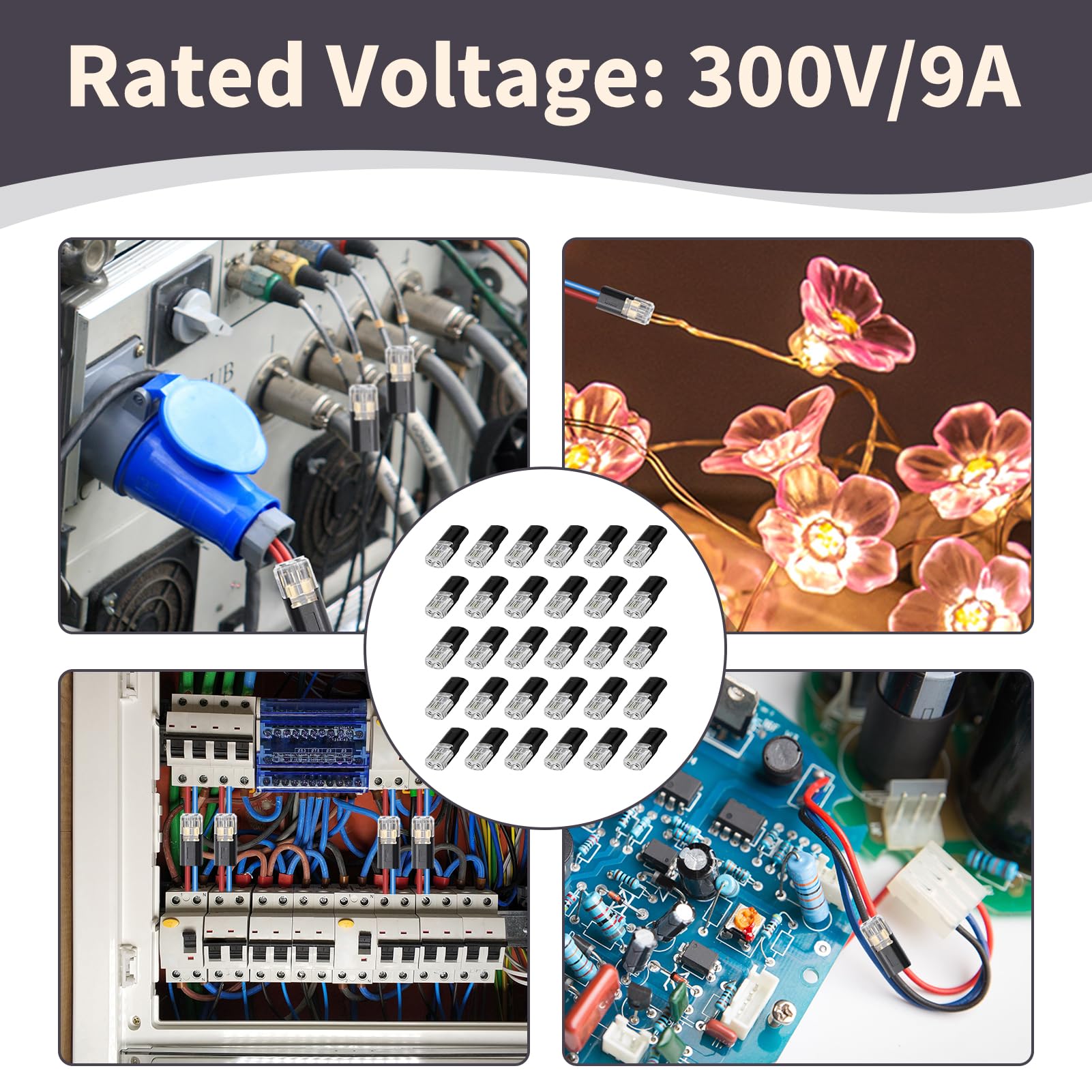 30 Piezas conectores electricos rapidos, conexion rapida electrica 18-22 AWG, conector electrico rapido para Automoción y Hogar, Terminal de Empalme Duradero y Reutilizable, Terminal en H