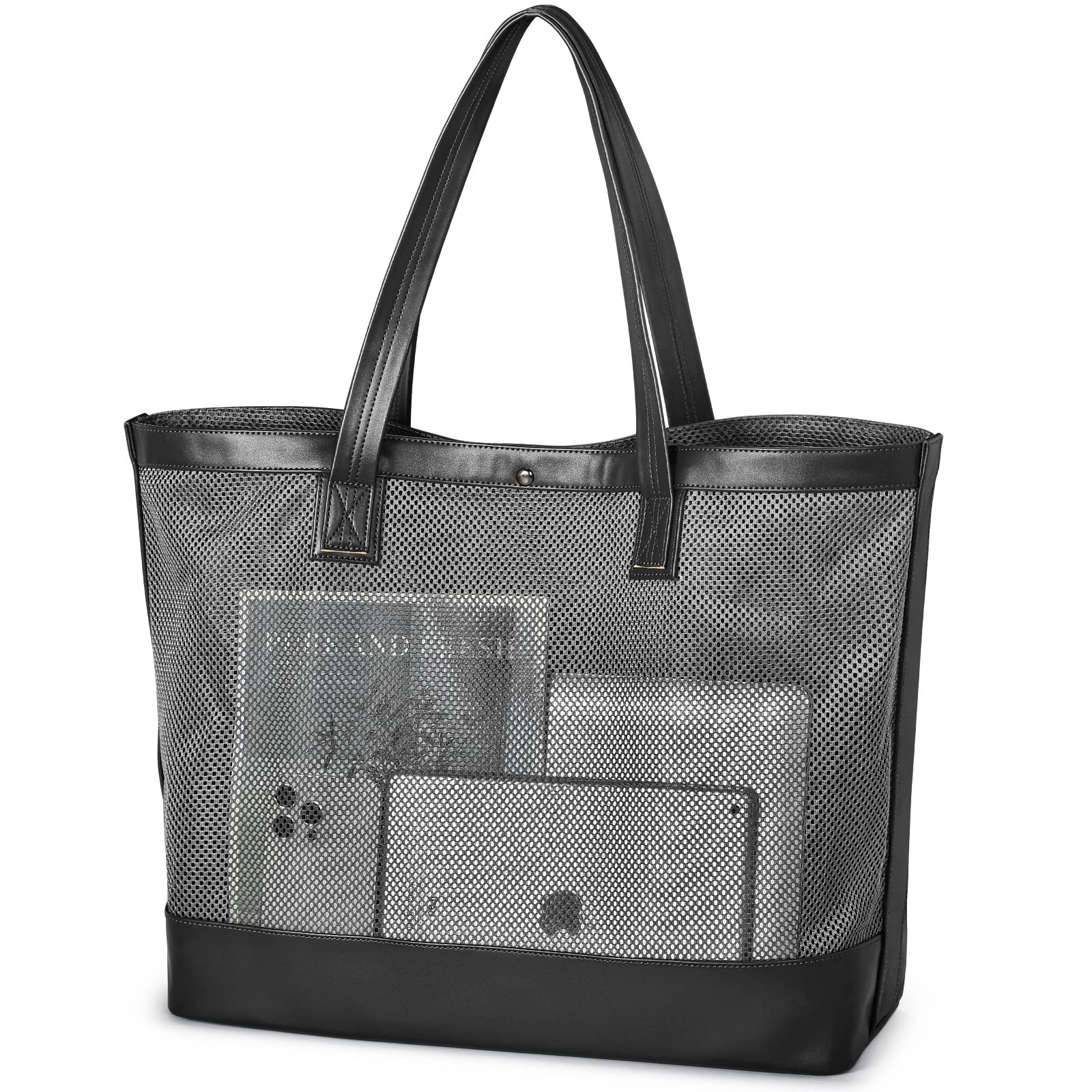 Beach Bag for Women, Mesh Beach Tote Bags Waterproof Sandproof Pool Swim Bag Vacation Essentials Beach Accessories for women