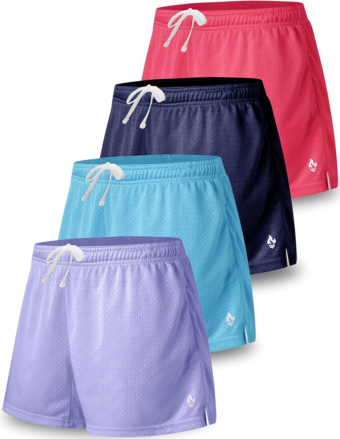 Liberty Pro 4 Pack: Girls Airy Mesh Active Athletic Sport Shorts, Youth Running Performance Clothes with Pockets - Image 7