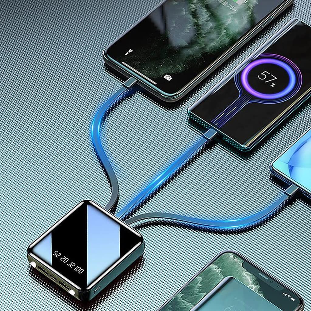 JJJ Mini szybkie ładowanie jest dostarczane z Line Sharing Power Bank 20 000 mAh światło i przenośny powerbank o dużej pojemności (kolor: czerwony, rozmiar: 10 000 mAh)