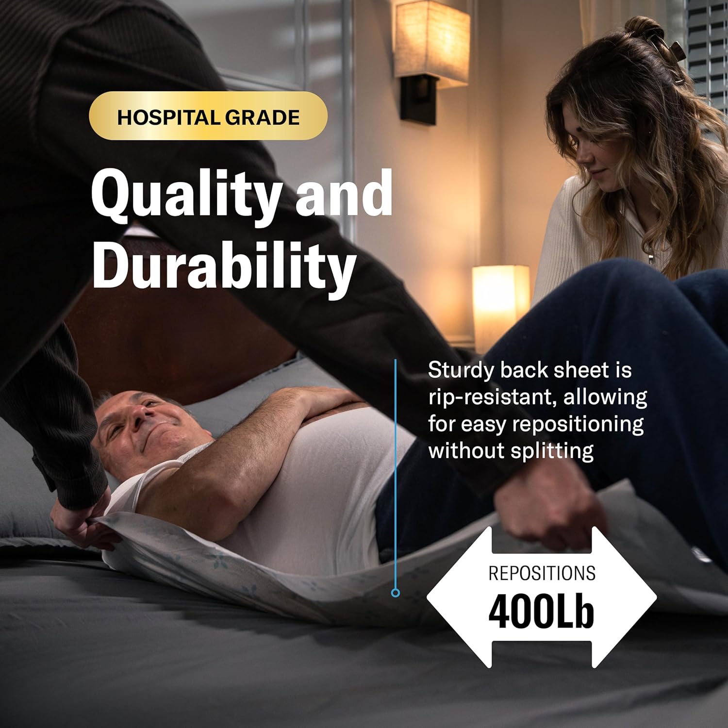 Chucks® MAX Hospital Bed Pads Disposable Adult 40 x 40 Breathable Incontinence Pads - 4XL Large Pee Pads for Adults - Heavy Duty Absorbency Oversized Underpads - 400 Lbs. Repositioning [20 Count]