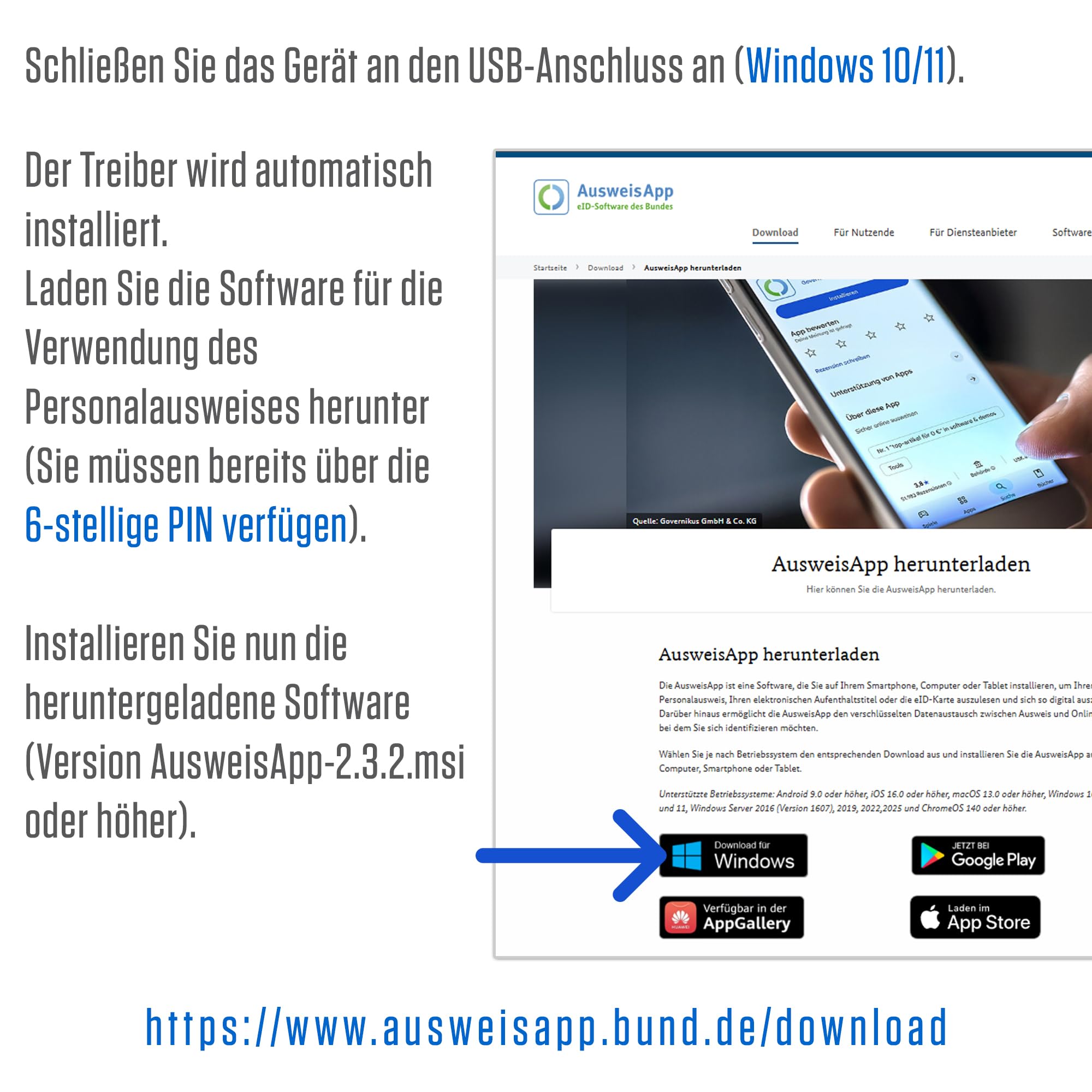 ATLANTIS USB2.0 CIE-Lesegerät 3.0 Windows 10 und Windows 11, weiß, P005-CIED331C