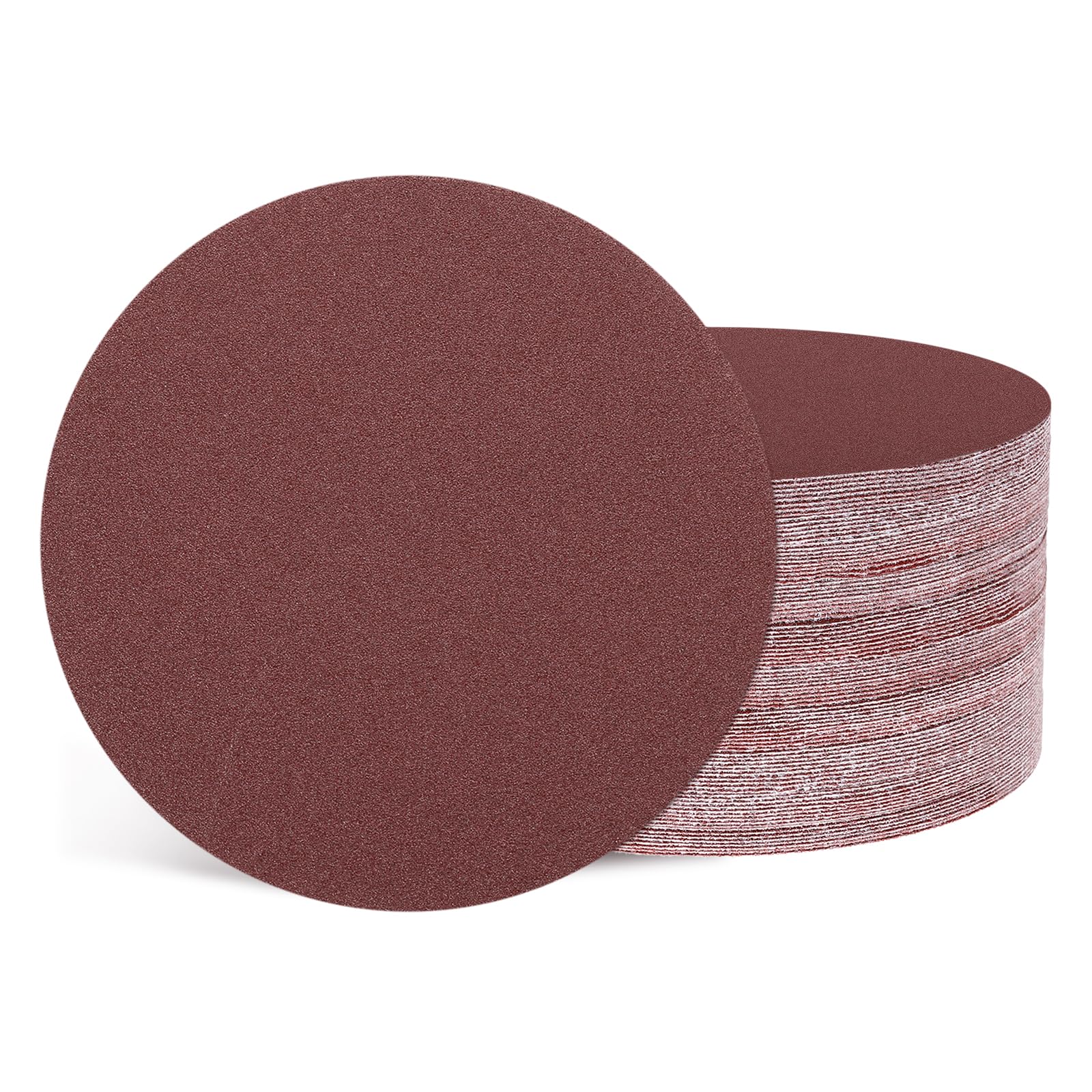 Kozelo 50 Pcs Sanding Discs 100 mm 120 Grit Hook and Loop Random Orbital Sandpapers Suitable for Drywall Sander Wood Metal Furniture, Red — image 1