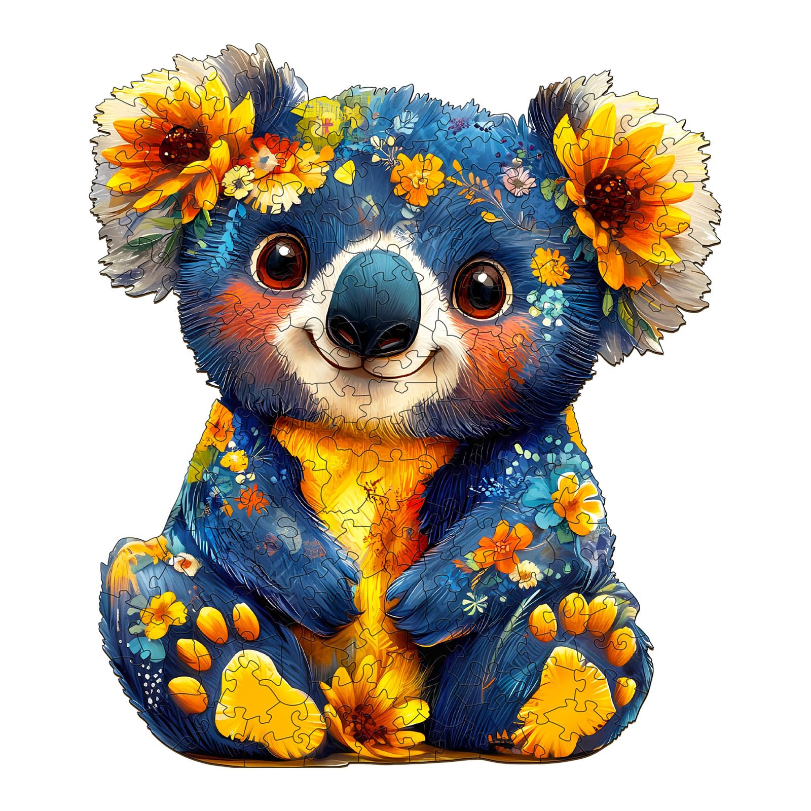 Holzpuzzle Erwachsene,Bunter Koala Holzpuzzle,Unregelmäßige Einzigartige Puzzle, Wooden Puzzle Mit Geschenkbox,Holz Puzzle Geschenke für Erwachsene (34 * 29.7cm)