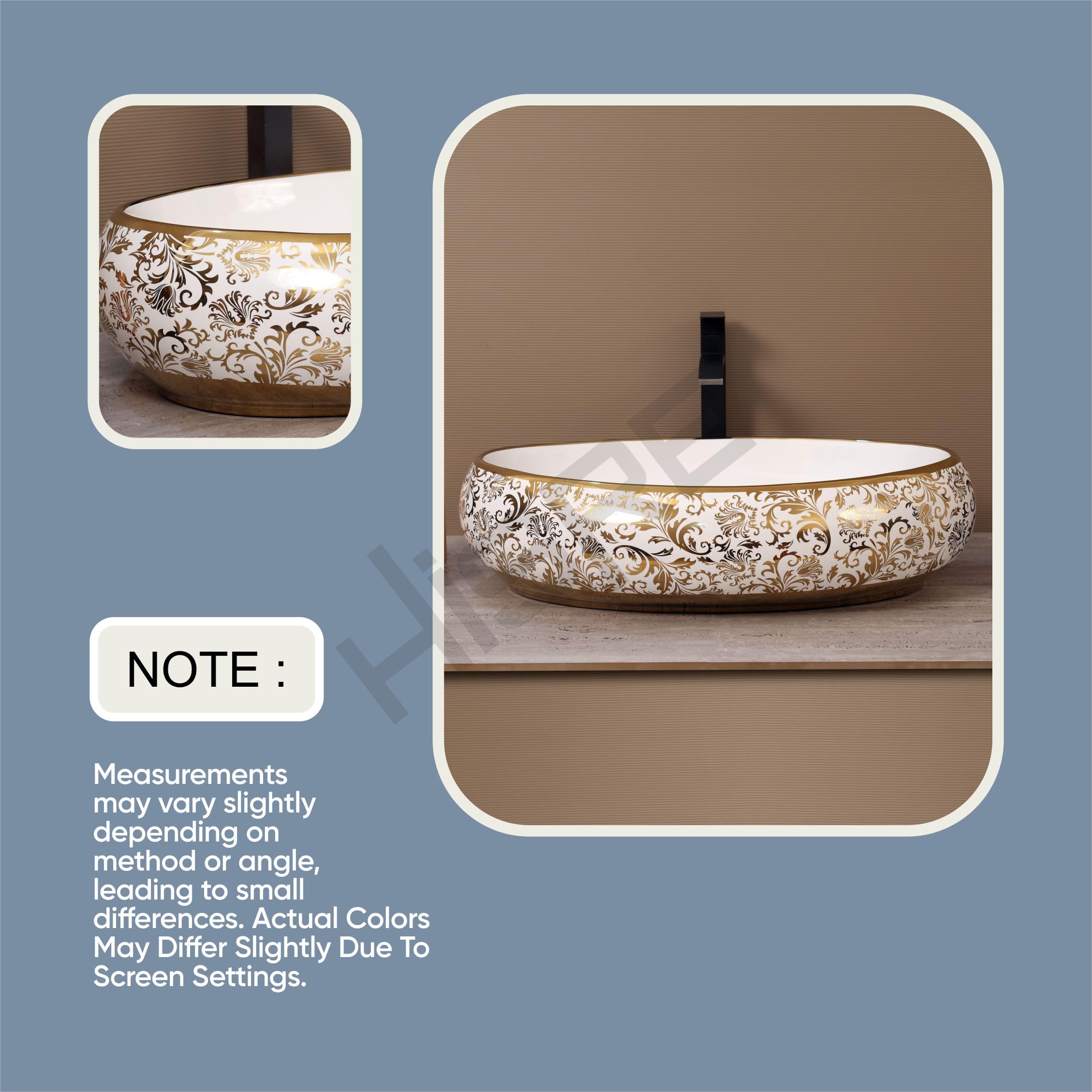 HISRE Ceramic Wash Basin - Tabletop Sink for Bathroom & Living Room -7 HISRE Ceramic Wash Basin - Tabletop Sink for Bathroom & Living Room -7