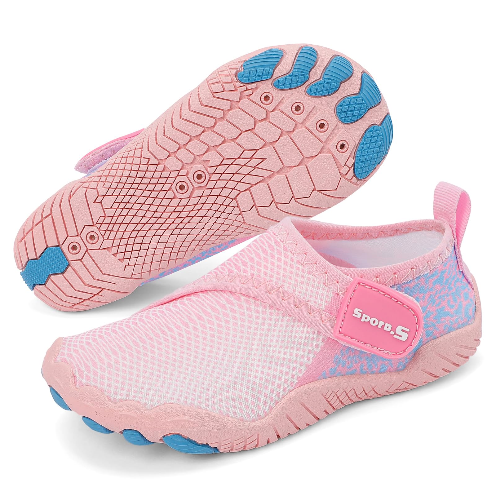 MASOCIO Chaussures Aquatiques Enfant Chaussures d'eau Séchage Rapide Antidérapantes pour Piscine Mer Plage Taille 27-37 EU