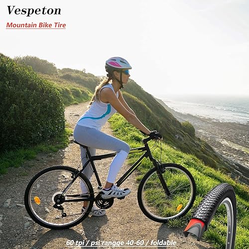 Miniatura 9 de 2627.529 x 2.10 pulgadas, par de neumáticos de bicicleta de montaña, 60 TPI plegables Kevlar de alta calidad, paquete de 2