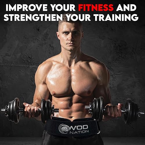 Miniatura 4 de WOD Nation Cinturón de levantamiento de pesas PRO de 4 pulgadas para hombres y mujeres (varios tamaños), cinturón de peso de nailon de soporte firme