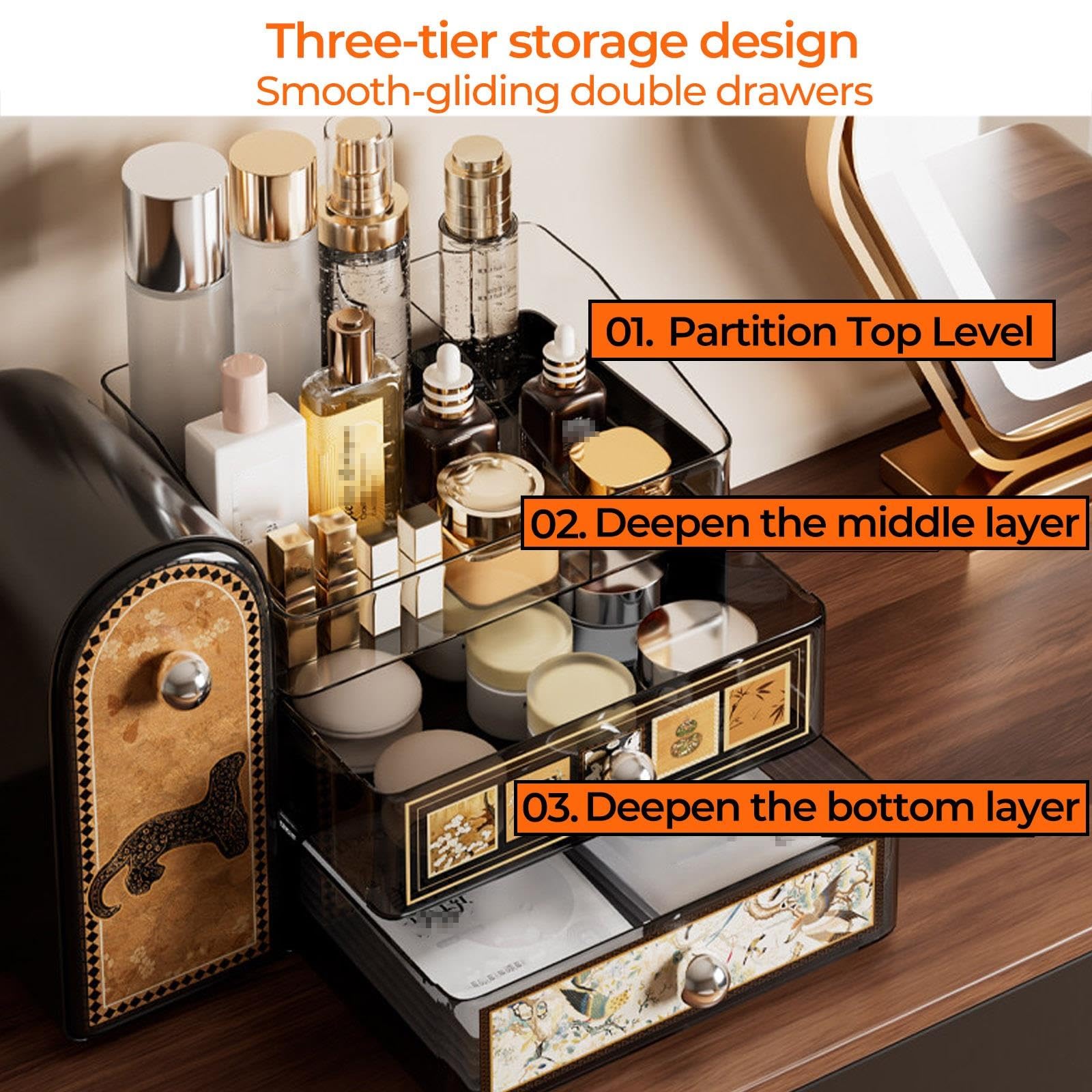 Organizer portatile per trucchi, classica valigetta viaggio per cosmetici