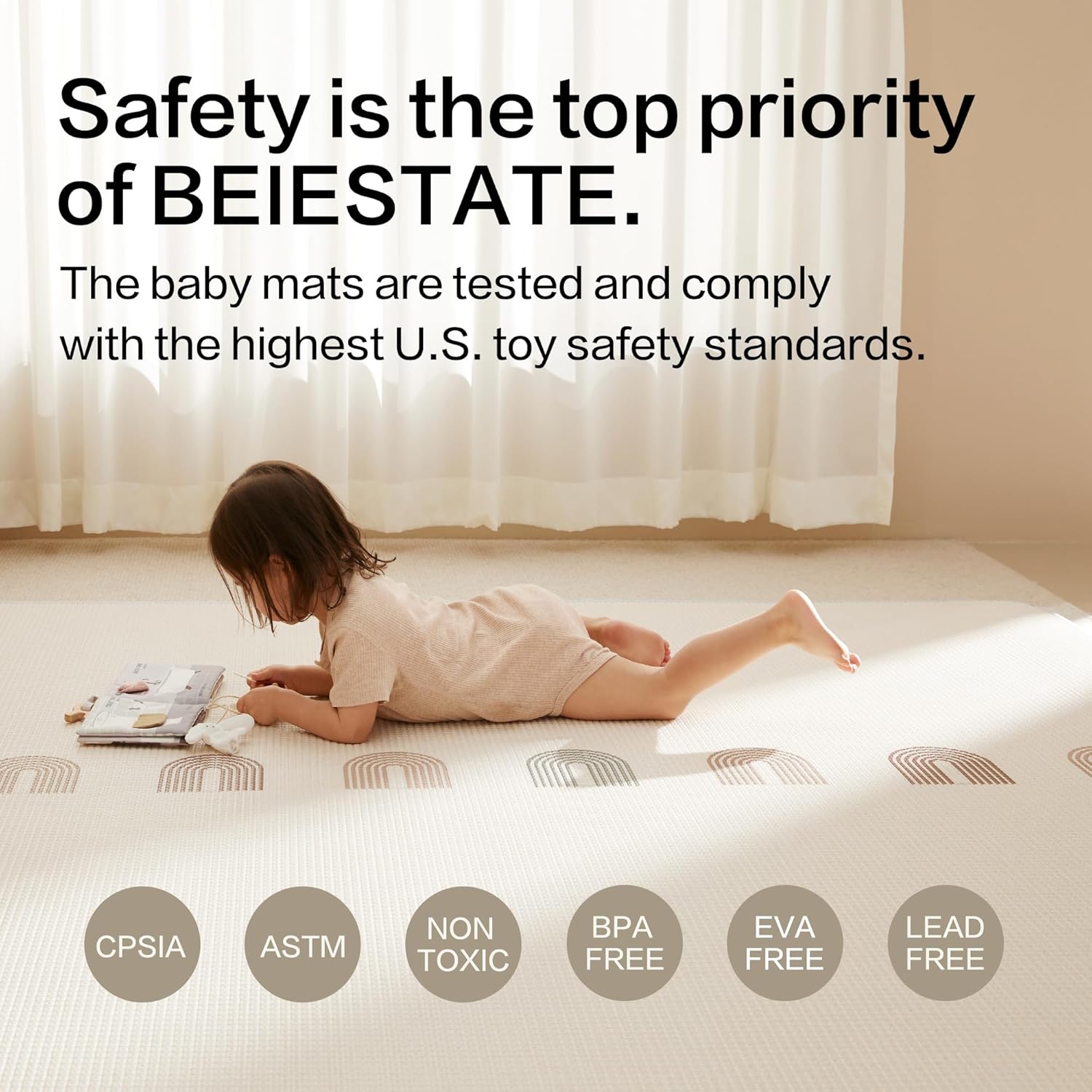 One-Piece Reversible Baby Play Mat 79’’ x 55’’ Rollable Waterproof Baby Mat for Floor, Non-Slip Thickened XPE Foam Playmat and 3 Wheel Scooter Scooter for Kids Ages 3-18, Max 220 Lbs (Pink)