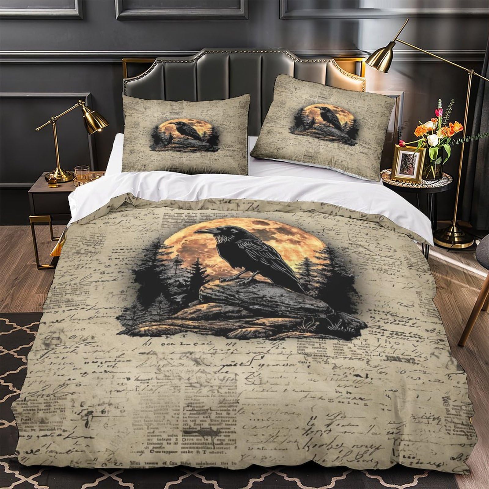 Housse de couette hypoallergique arc-en-ciel 3D contre les allergies de lit King