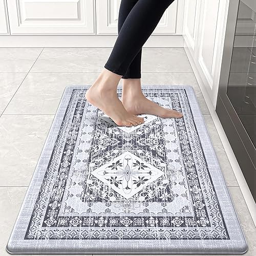 ASPMIZ Boho Floor Comfort Mats, Kitchen Mat Cushioned Anti-Fatigue Floor Mat, Memory Foam Kitchen Rugs Non Slip Washable, PVC Waterproof Kitchen Mats Memory Foam Heavy Duty Standing Mat, 18 x 30 Inch