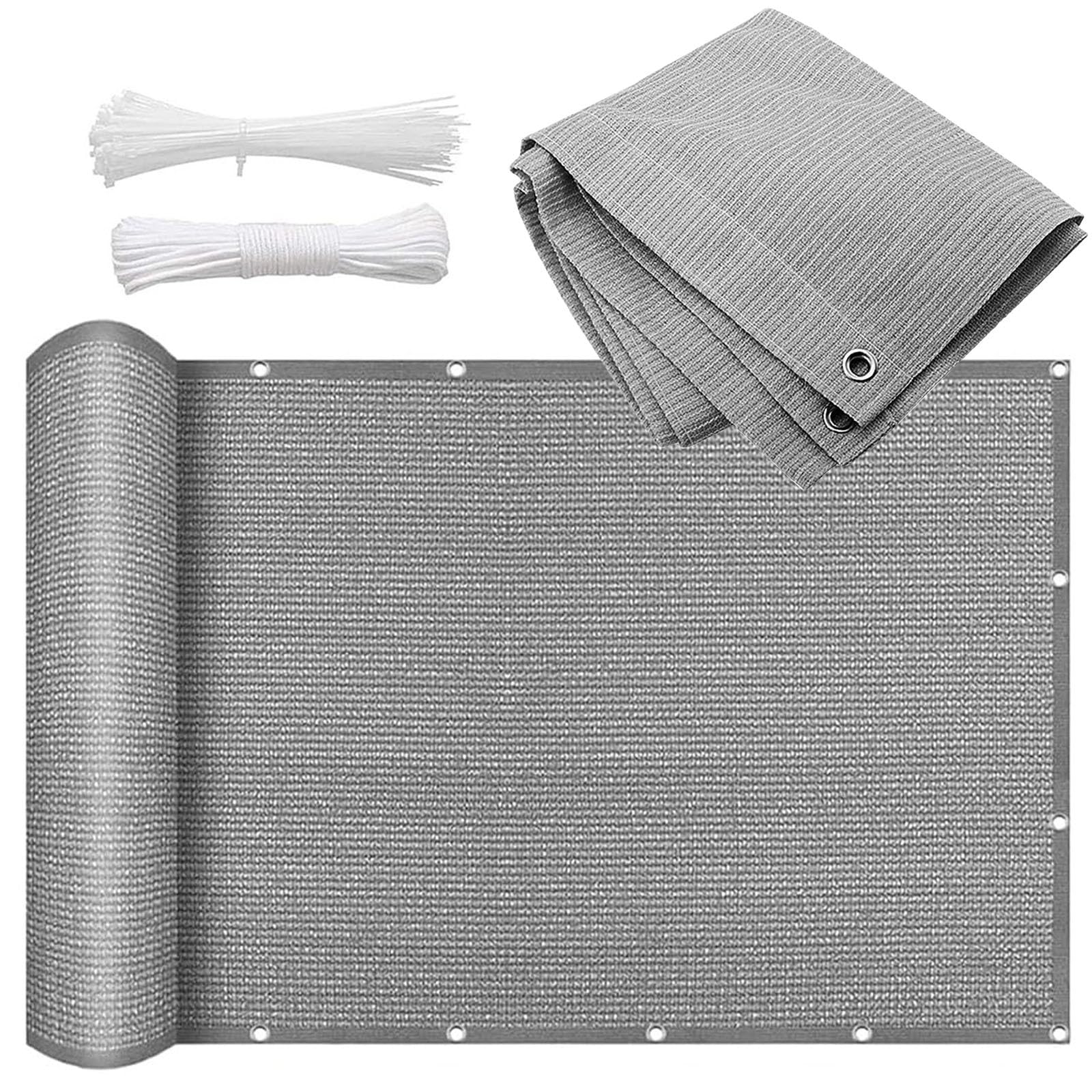 WQPMNYG Foldable Sun Shade Sail for BalconyUV Protection 90% Durable & Sturdy Heat Insulating & Breathable Privacy Screen for Patio/Garden Available in Gray 5x5m (16.4x16.4ft)