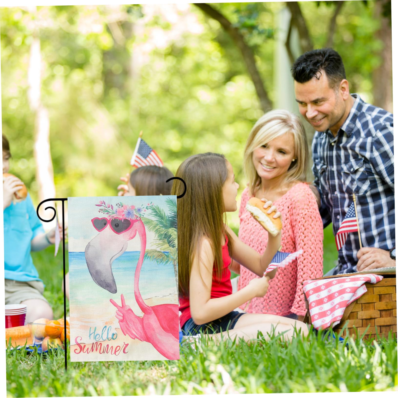 VINTORKY Garden Decorations Flag Summer Flags Flamingo Garden s Welcome s Outdoor s Summer Welcome House s Outside s Double Sided Decorative - Image 3