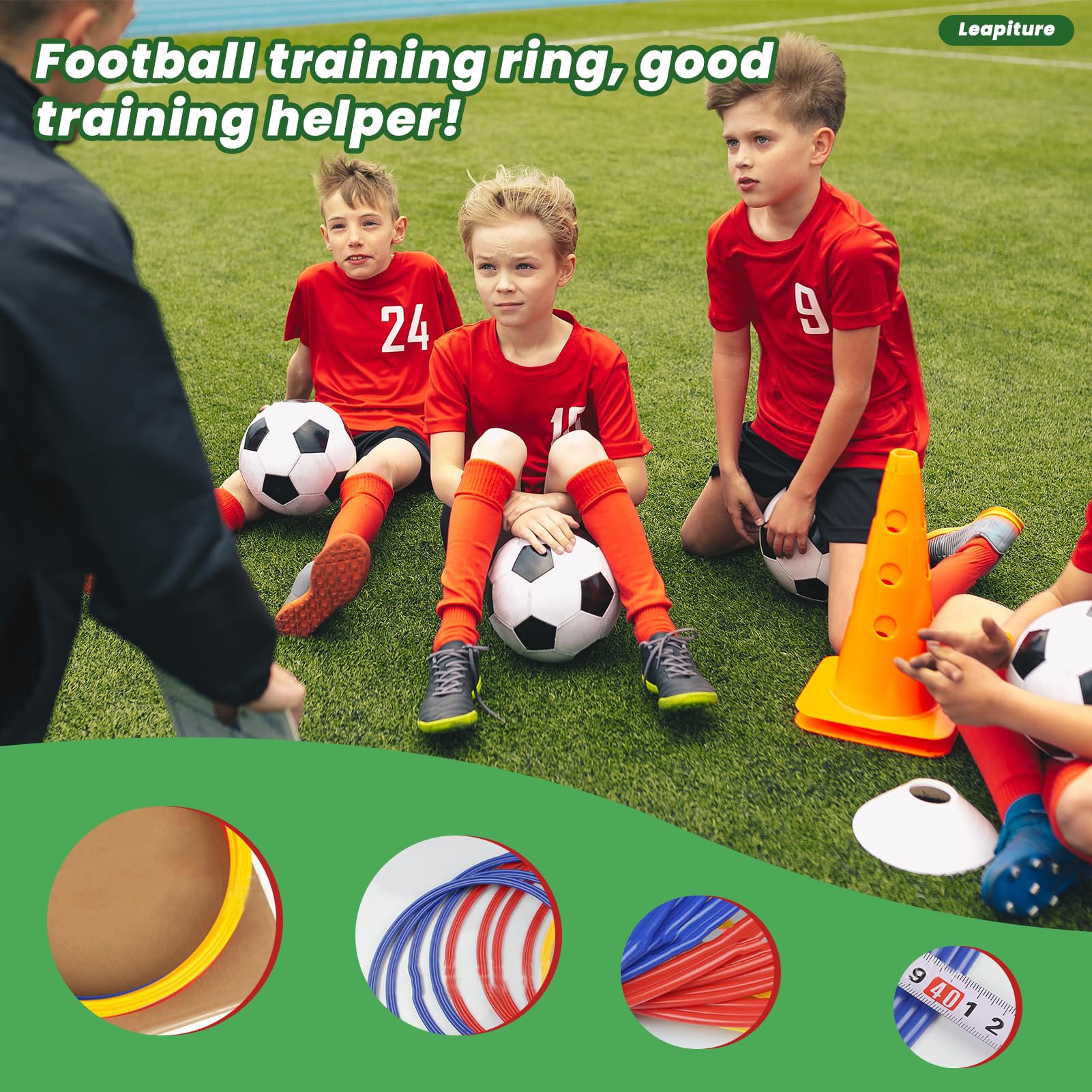 6 Pezzi di Anelli Per Allenamento di Calcio Multicolori, Abilità di Controllo del Calcio, Attrezzi La Pratica del Calcio, Accessori Per L'allenamento del Calcio Per La Struttura di Allenamento Spo