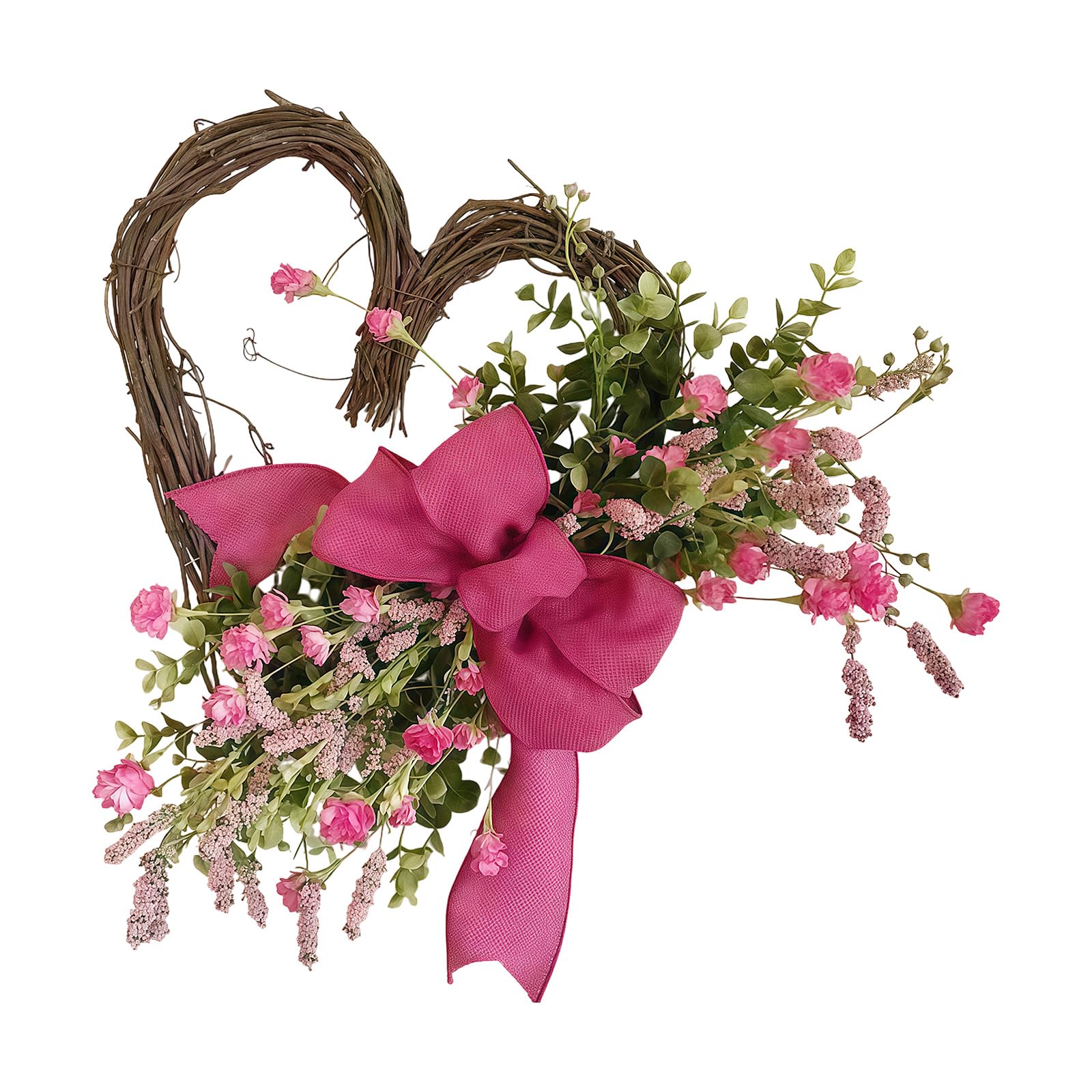 Klynovalu Valentine ' s Day Heart Wreath Artificial Rose Flower Wreath for Door Wall Window Wedding Backdrops Anniversary Decoration Versatile