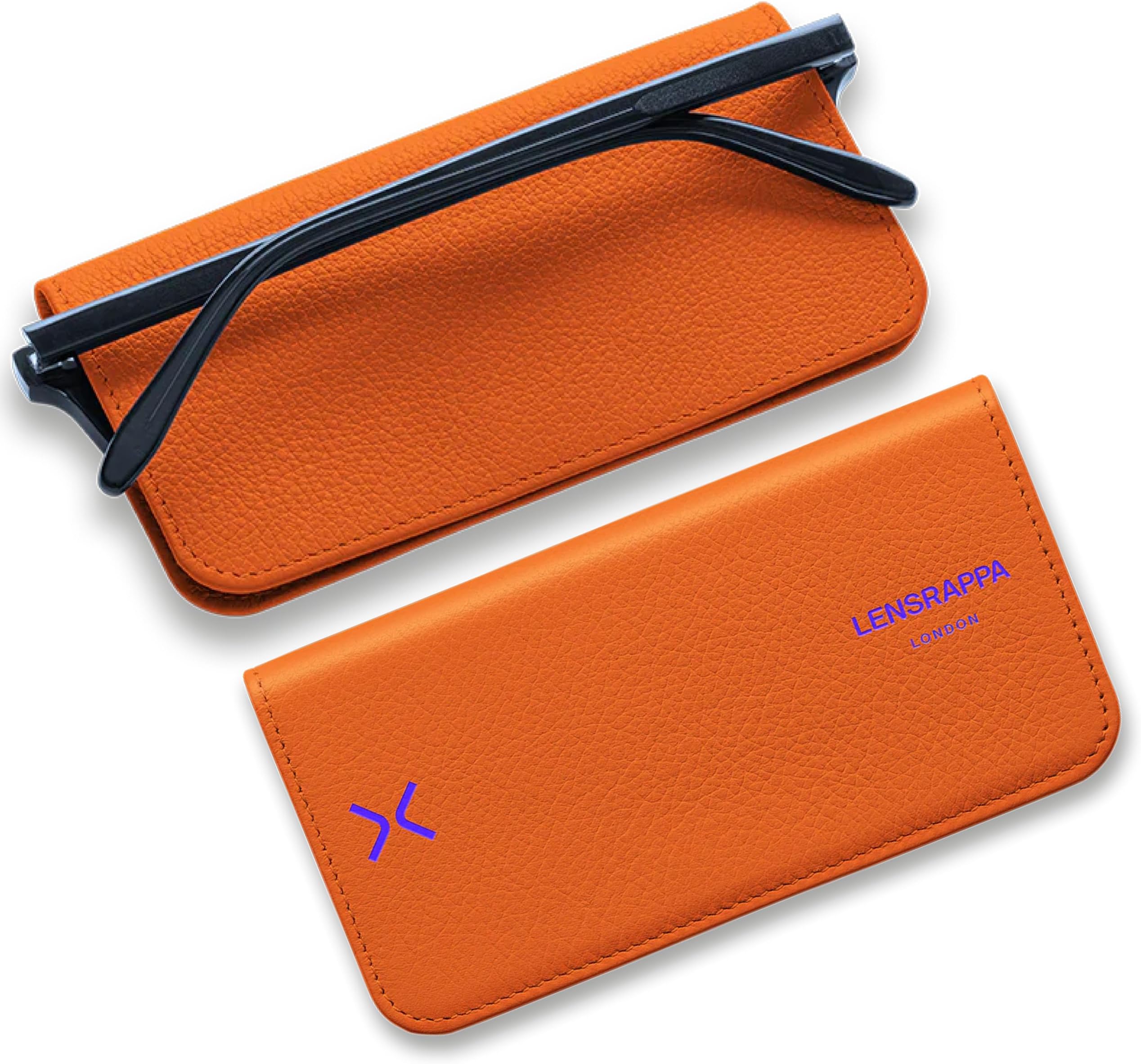 Luxury Slim Leather Glasses Case | Handmade Full-Grain Leather Eyewear Wrap with Magnetic Closure & Gift Box | Ultra-Slim Protective Case in 9 Elegant Colours