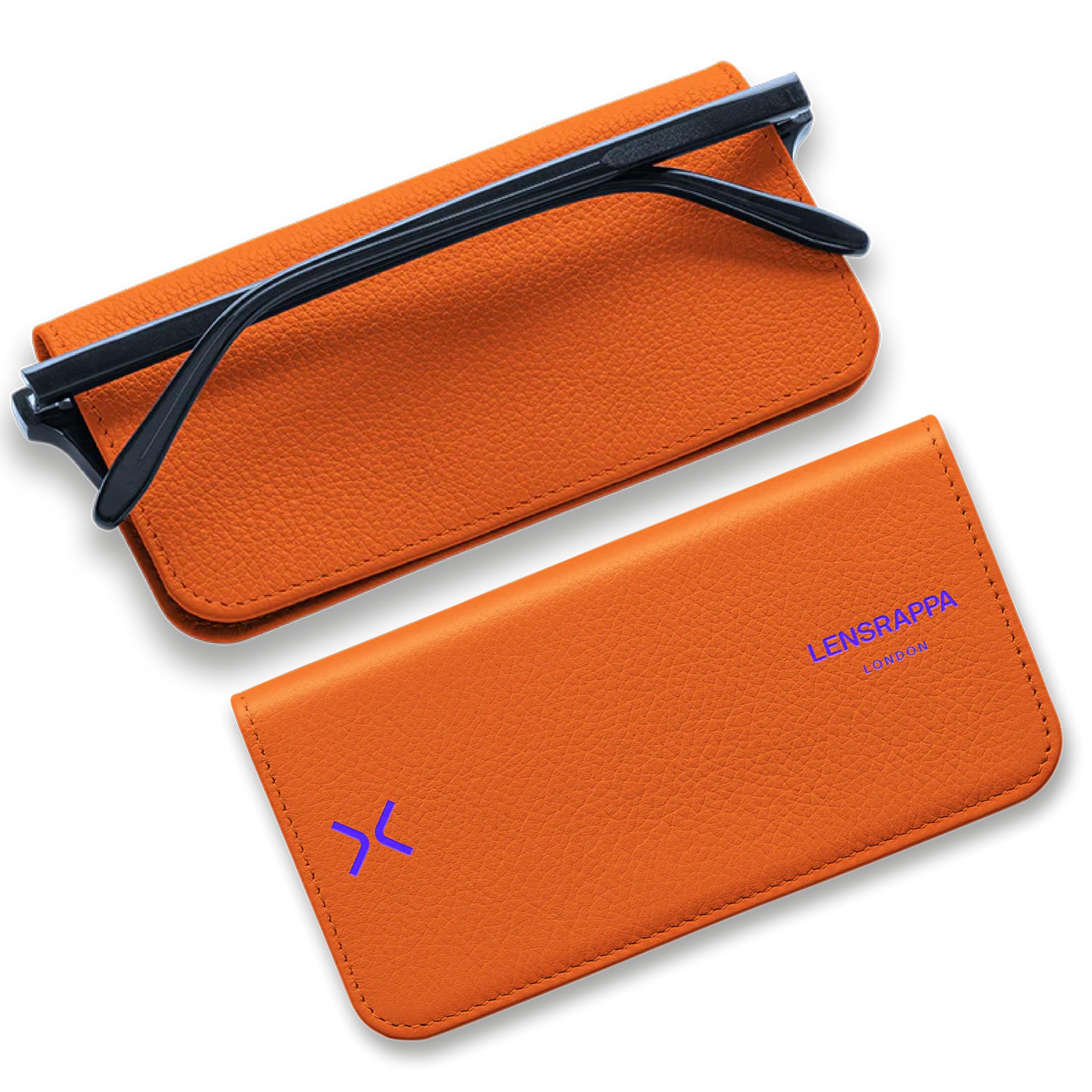 Luxury Slim Leather Glasses Case | Handmade Full-Grain Leather Eyewear Wrap with Magnetic Closure & Gift Box | Ultra-Slim Protective Case in 9 Elegant Colours