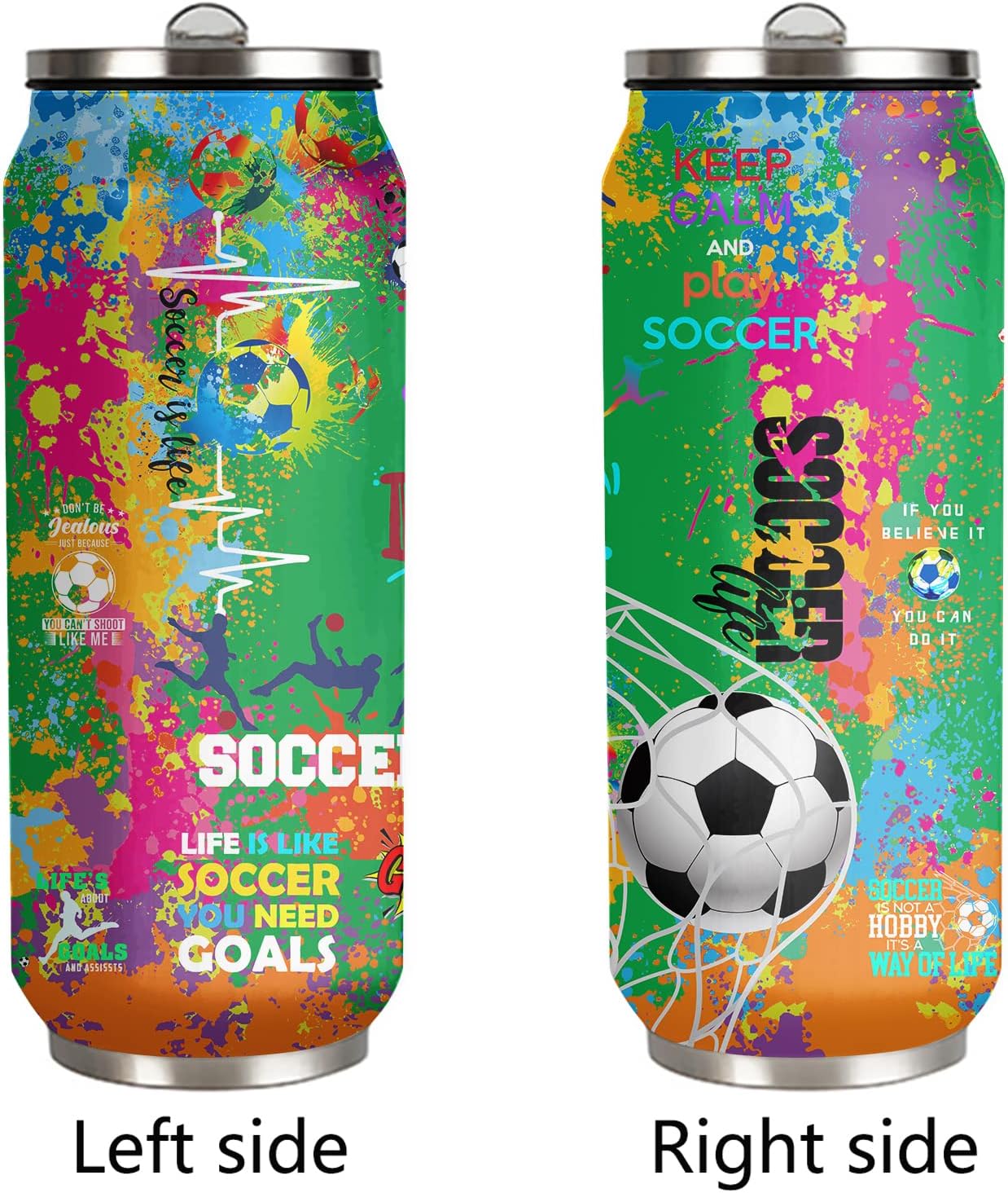 Soccer Tumbler 17oz Stainless Steel Insulated, Travel Coffee Cup, Sport Tumblers Gifts for Soccer Lovers, Men Women, Coach, Birthday, Christmas - Image 2
