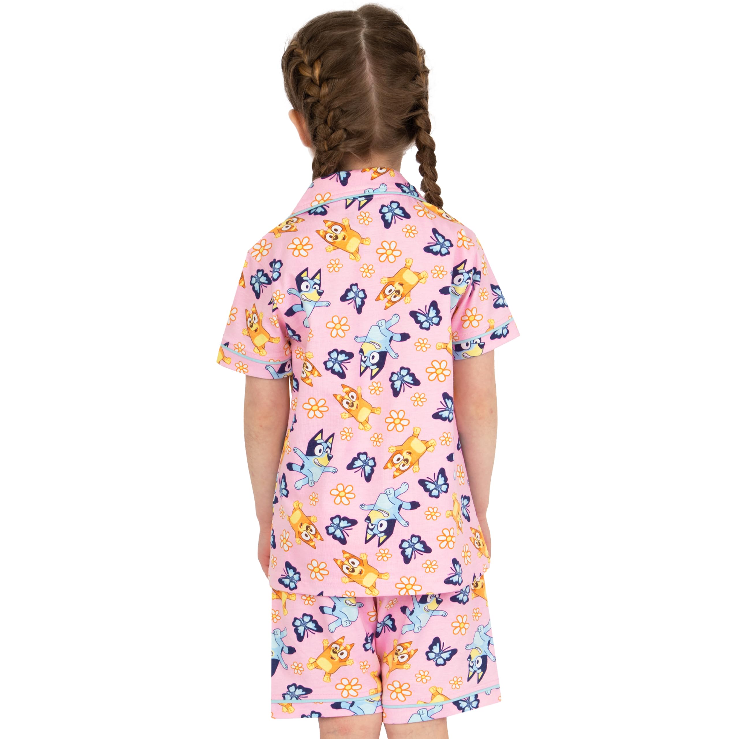 Bluey Pijama Pijama Niña De Botones | Pijamas De Verano Manga Corta para Niñas