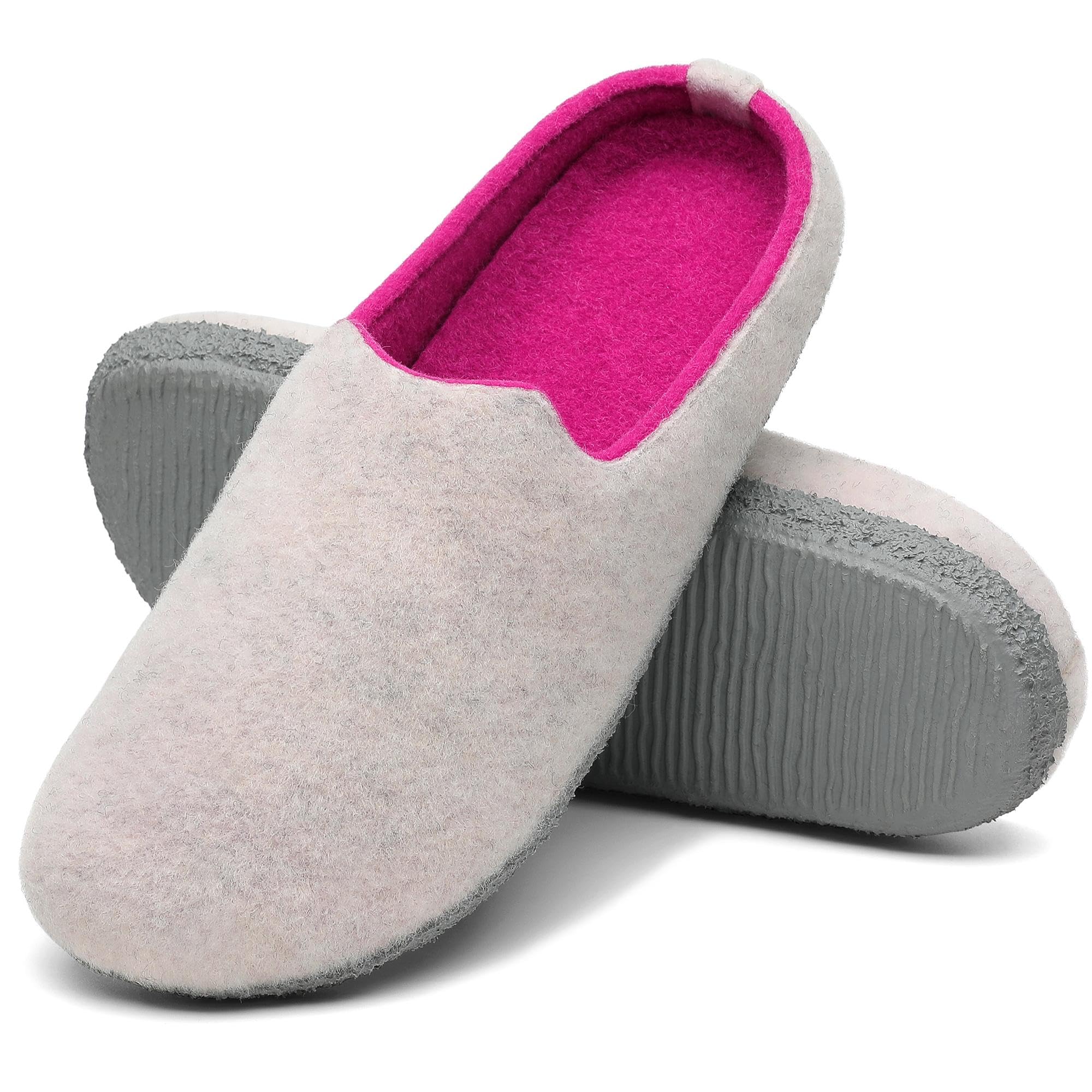 Mishansha Pantofole Feltro Invernali Ciabatte Casa Comode Scarpe da Casa per Uomo Donna Gr.36-48