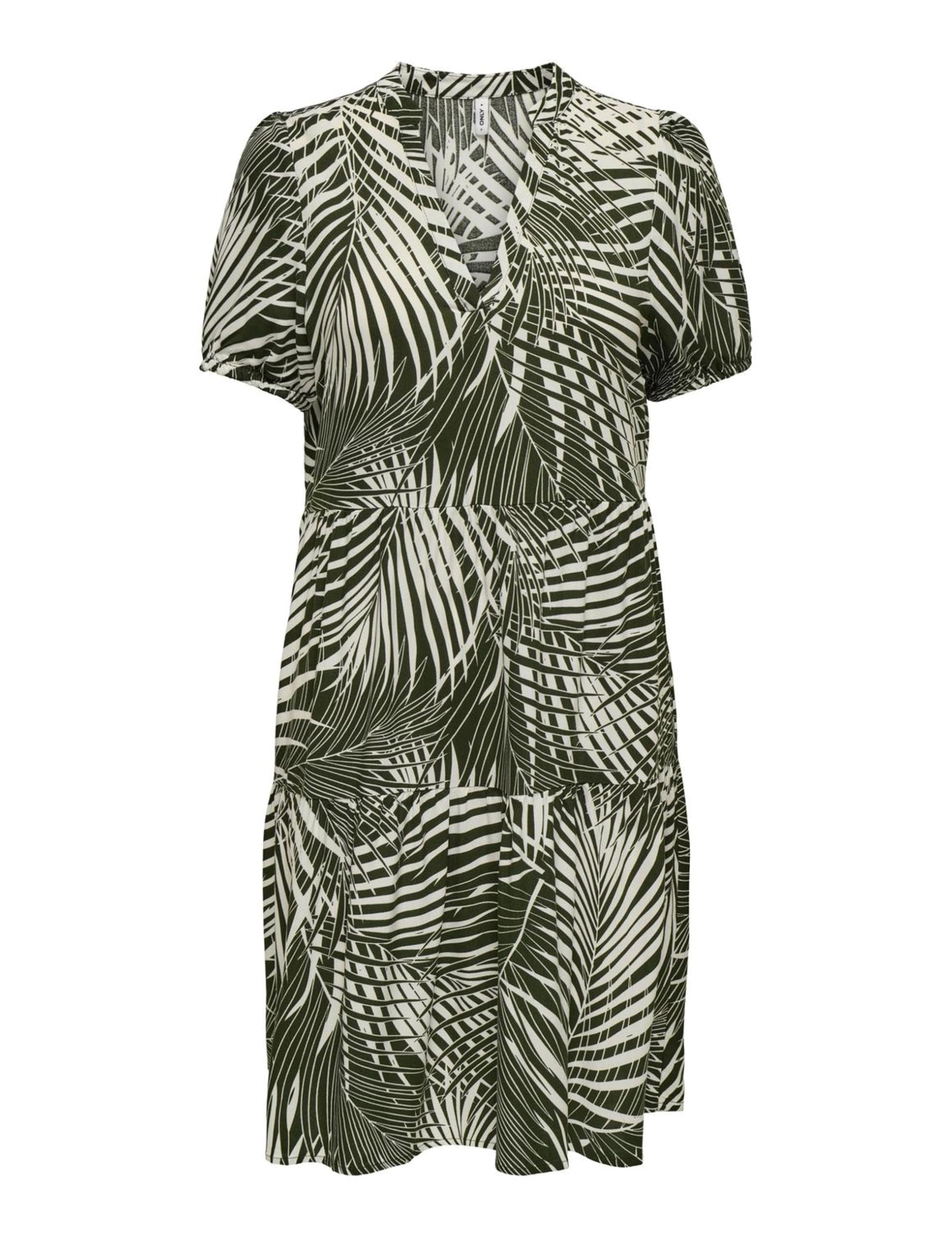 ONLY Women's Onlnova Life Vis S/S Thea Dress AOP Summer, Green, M