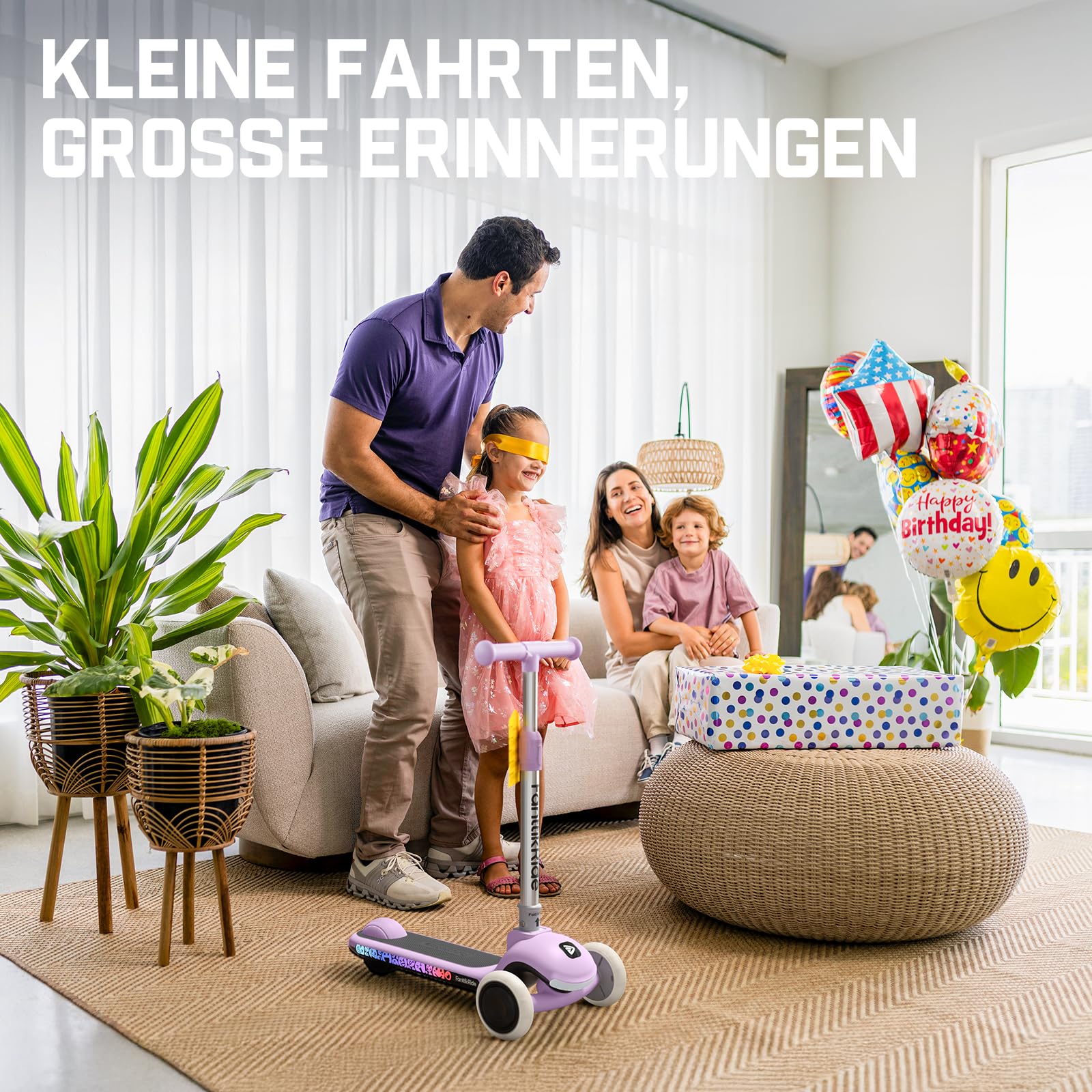 FanttikRide K9 Pro Elektroroller für Kinder 3-6 Jahren, Höhenverstellbar für Fahrer von 1,0-1,4 M, 50 KG, bis 40 Min Fahrzeit, 6 KM Reichweite, KI & 2 Maximalgeschwindigkeiten 6/10 Km/h