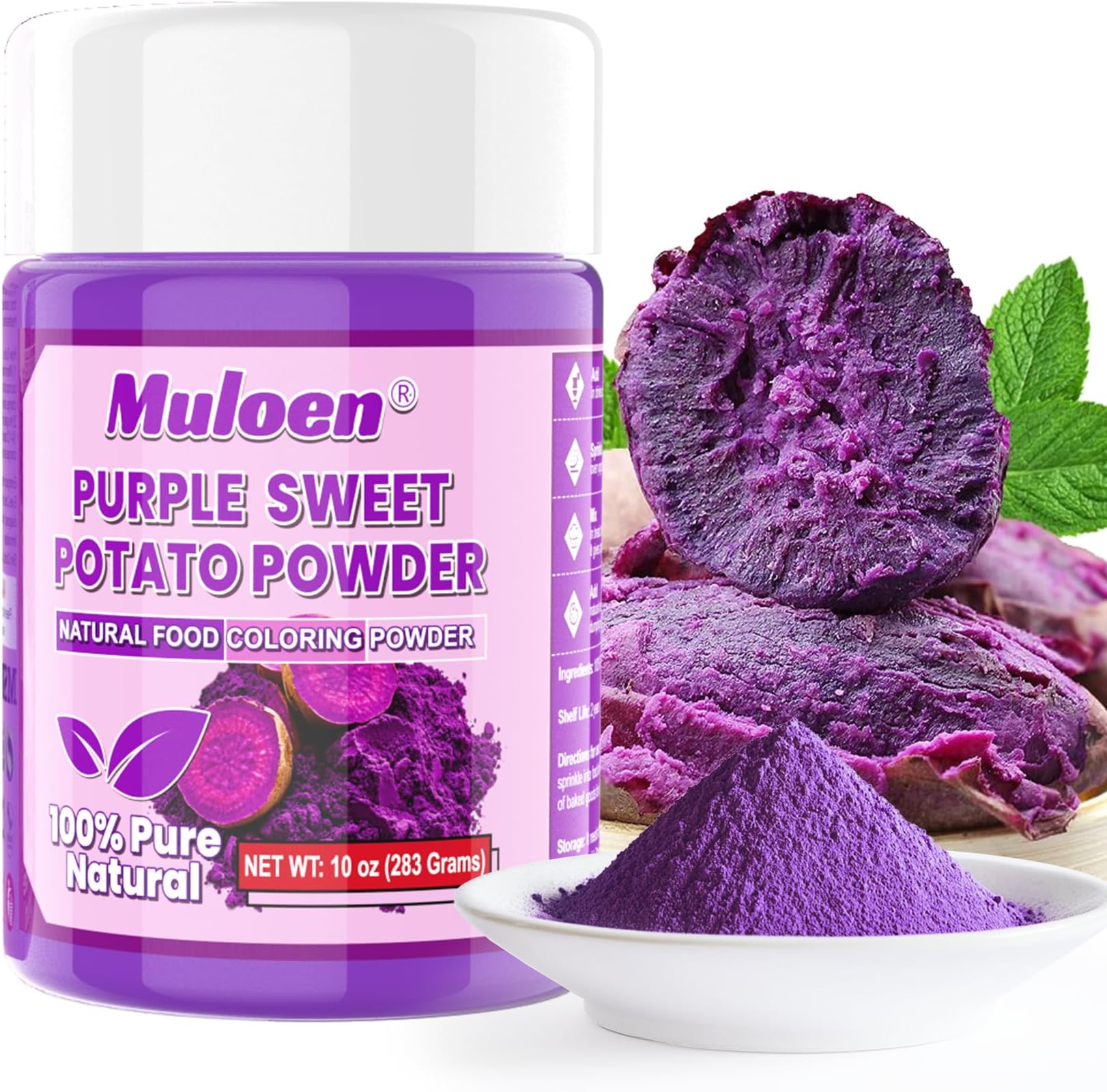 Purple Sweet Potato Powder - 10 Oz Ube Powder for Baking, Natural Food Coloring, No Gluten, No Fillers, Ube Extract for Latte, Smoothies