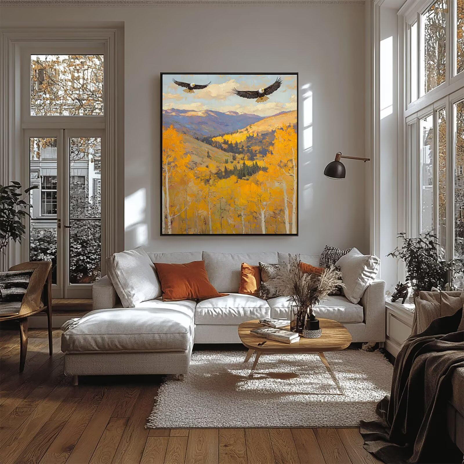 Malowanie orłem numer drzewa dla dorosłych obraz dziecko 110 x 80 cm, aktywność ręczna dla dorosłych malowanie według numerów wodoodporna przejrzystość kolor płótno 36 kolorów akrylowa farba i pędzel