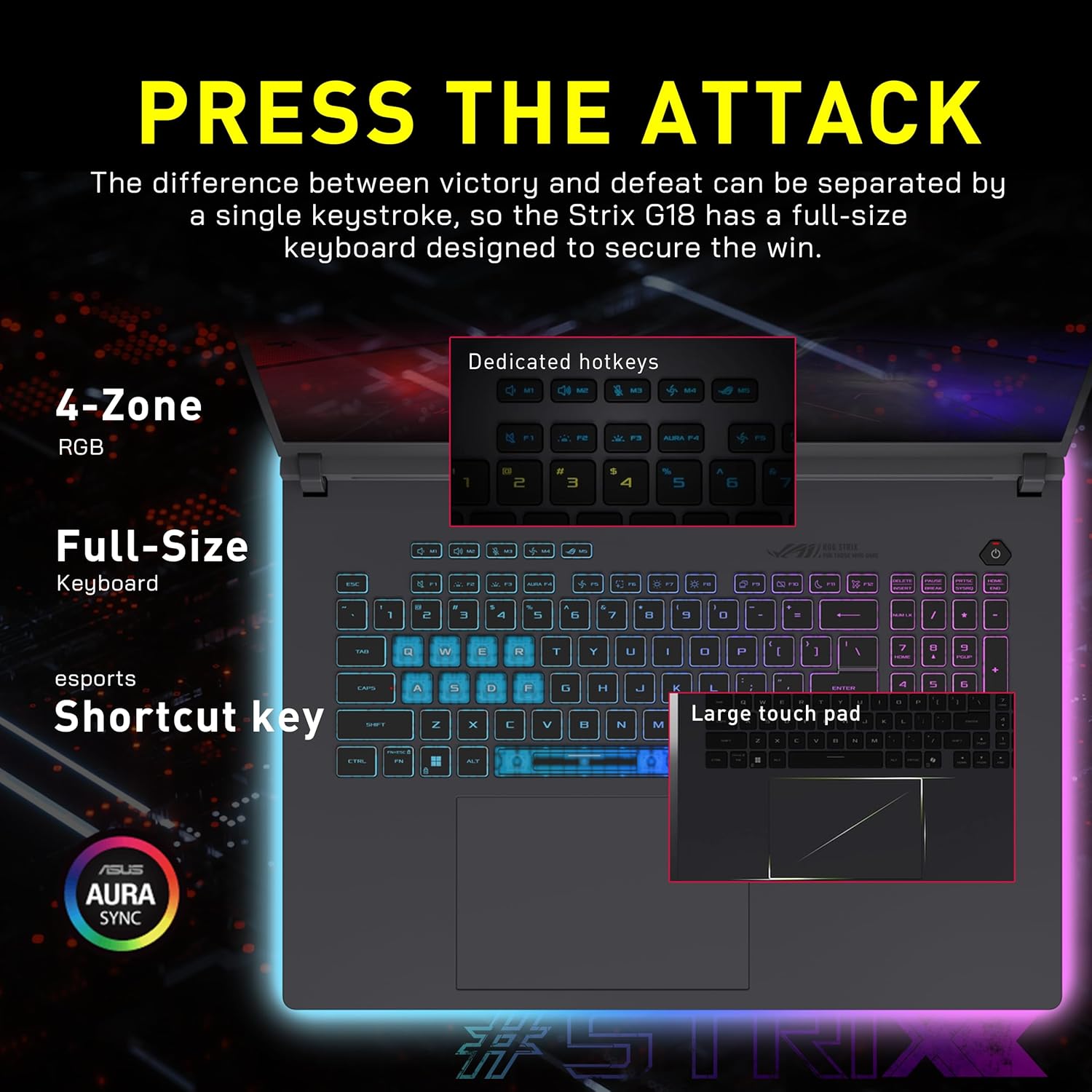 ASUS ROG Strix G18 18" WQXGA 240Hz Gaming Laptop, GeForce RTX 5070 8GB, Intel Ultra 9 275HX, 64GB DDR5, 5TB Storage (4TB SSD + 1TB Docking Station Set), Backlit Keyboard, IR Camera, Win 11 Pro, Gray