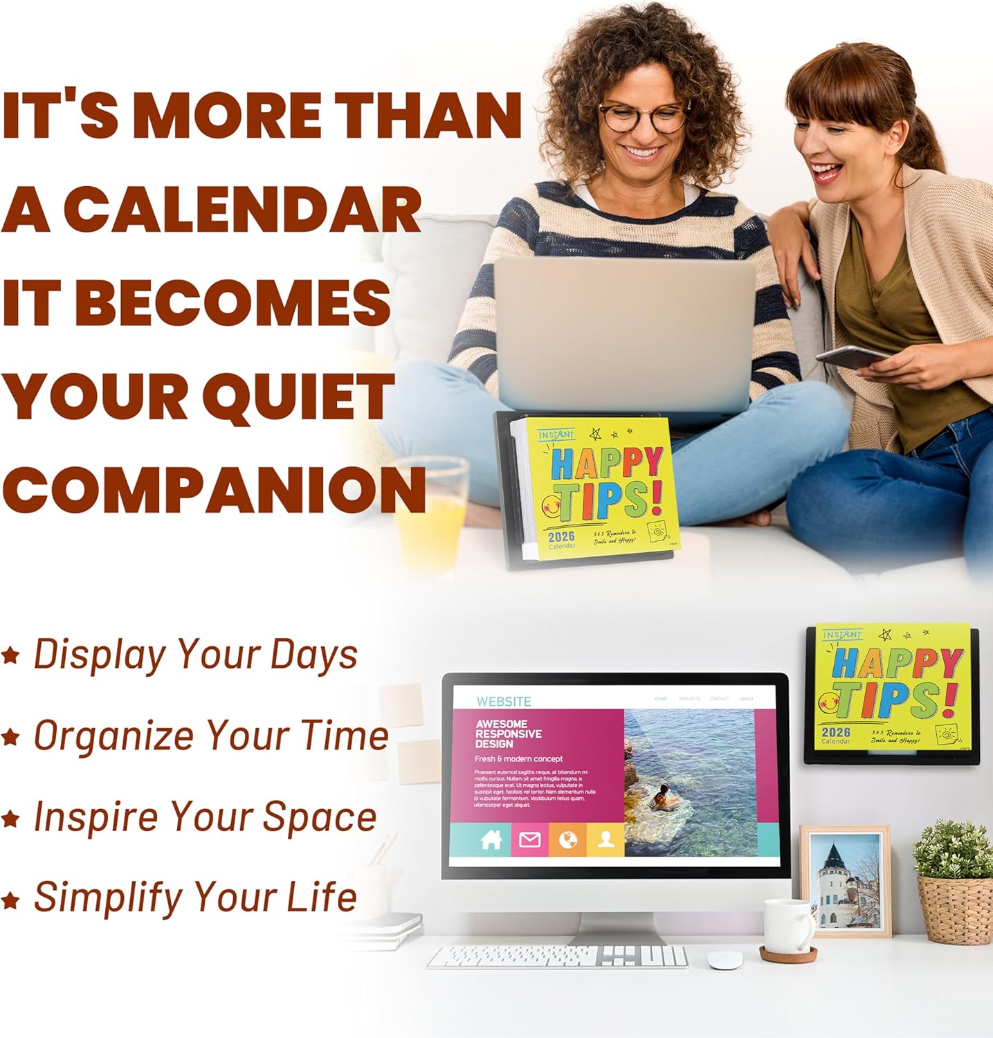 Daily Calendar 2026, 2026 Desk Calendar, 6'' x 5'', JAN. 2026 - DEC. 2026, Daily Flip Desk Inspirational Quotes With 300+ Daily Motivational Quote, Inspirational Gifts for Women, Office Desk Accessories & Decor, Yellow - Image 6