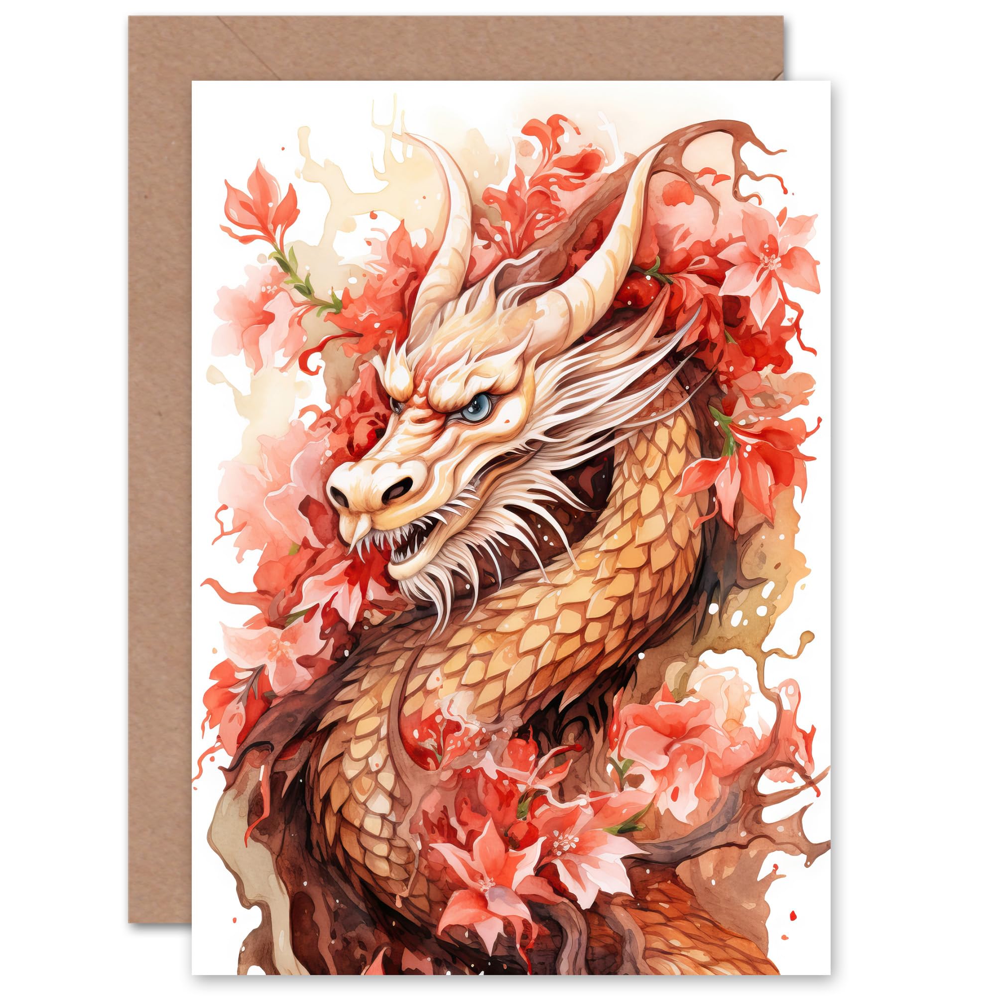 Artery8 Chinese New Year Birthday Thank You Greeting Card - Red