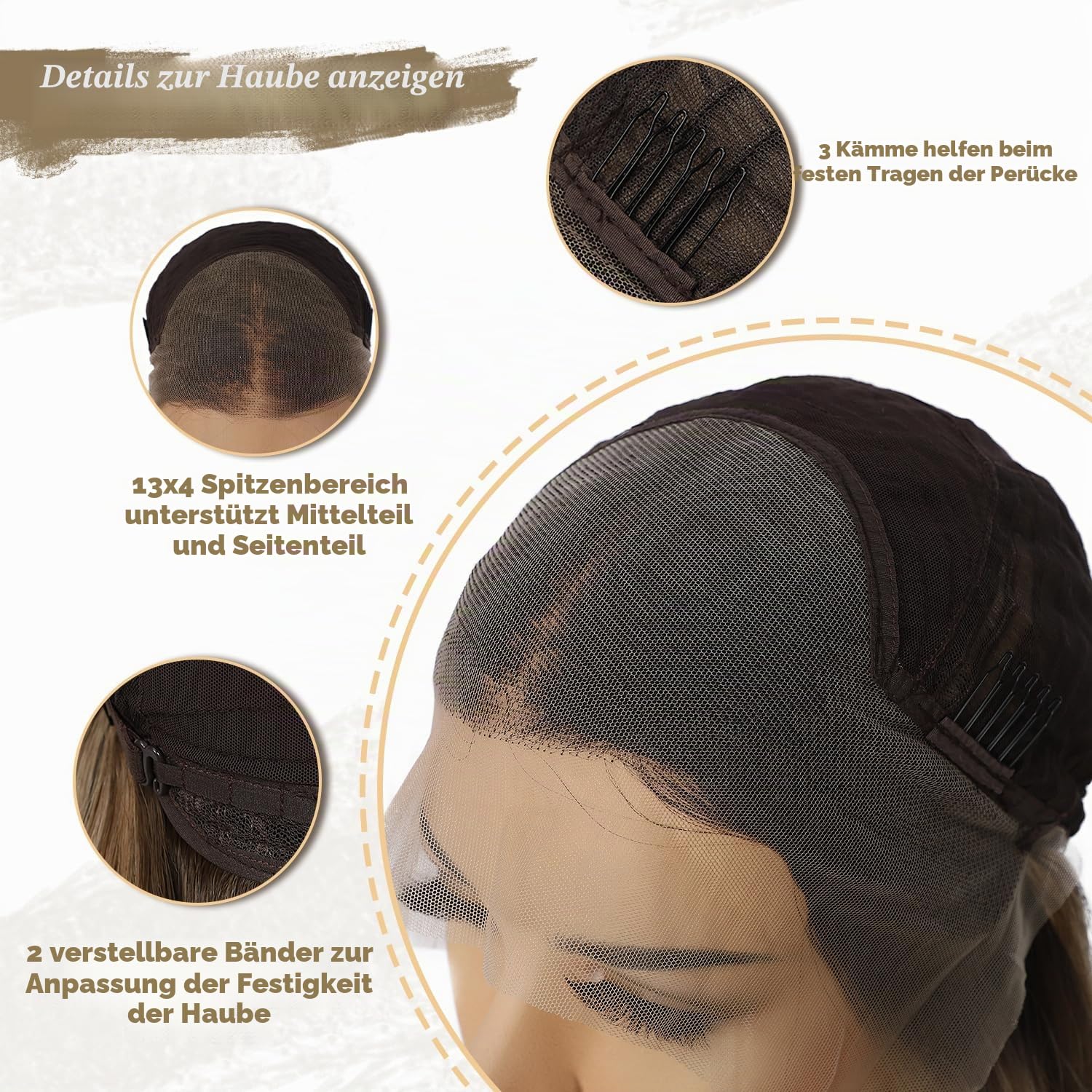 Sapphirewigs 13x4 Lace Front Perücke Synthetische Honey Braun Perücken 26 inch