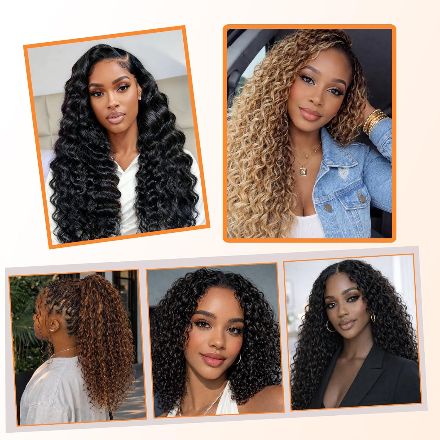 16 Inch 100 Strands Deep Wave Feather Crochet Hair, 180g Miracle Knots Hair Extensions for Black Women Pre-Separated Invisible Synthetic Curly Crochet Hair (1B)
