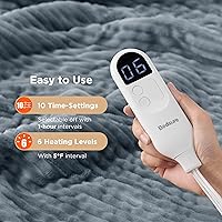 Vista 4 de Bedsure Electric Blanket Twin - Soft Ribbed Flannel Heated Blanket, Heating Blanket with 10 Time Settings, 6 Heat Settings, and 8 hrs Timer Auto 01