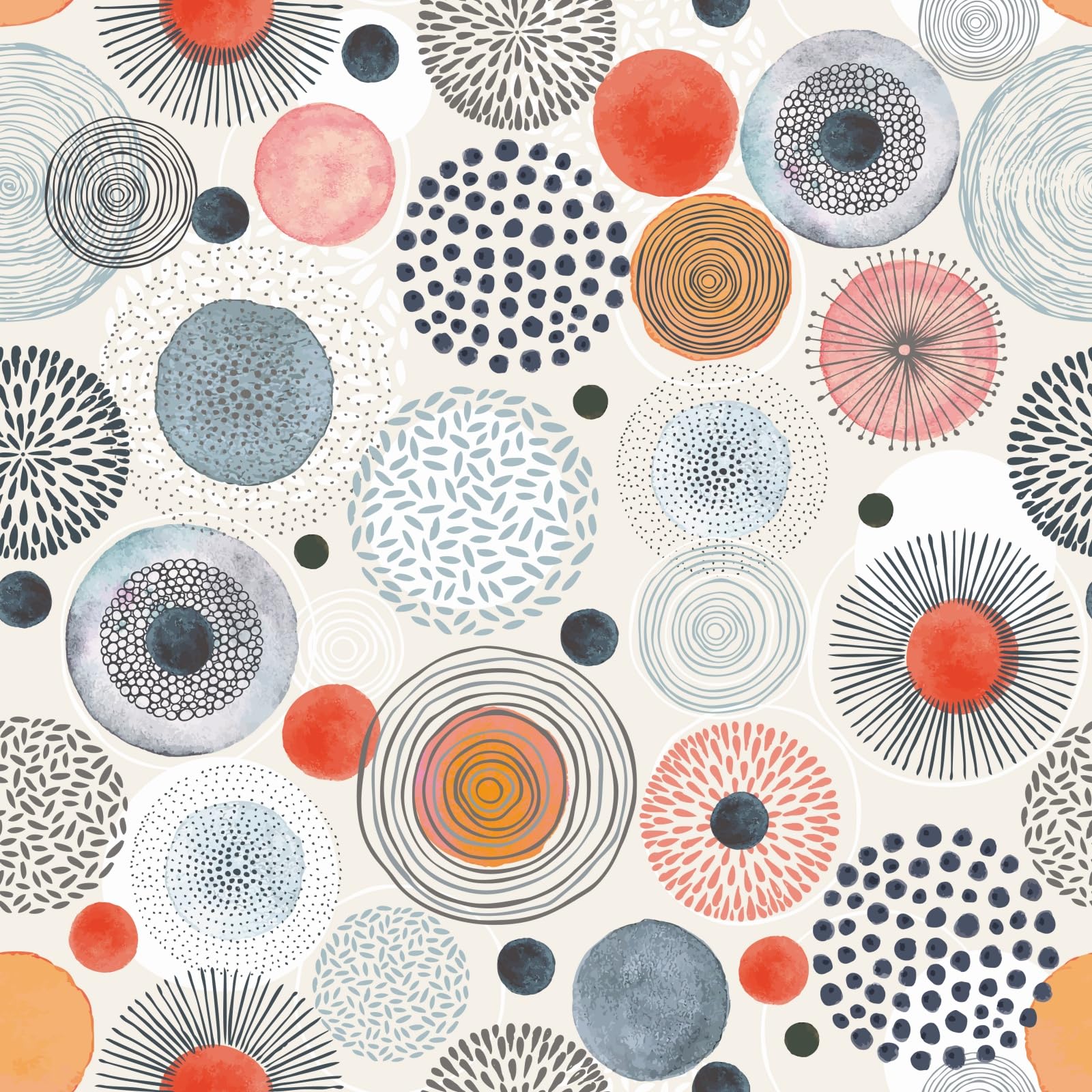 Papier peint autocollant imperméable texture aquarelle orange et bleu