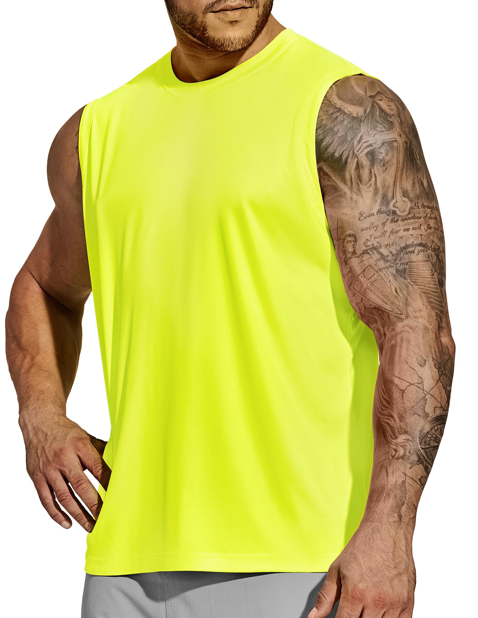 MIER Camiseta sin mangas para hombre, de secado rápido, sin mangas, UPF 50+, para atletismo, gimnasio, correr, natación, playa, entrenamiento