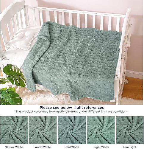 Miniatura 18 de HOMRITAR Mantas de bebé para niños o niñas, manta mullida 3D para bebé, suave, cálida y acogedora, manta de recepción para bebés o recién nacidos