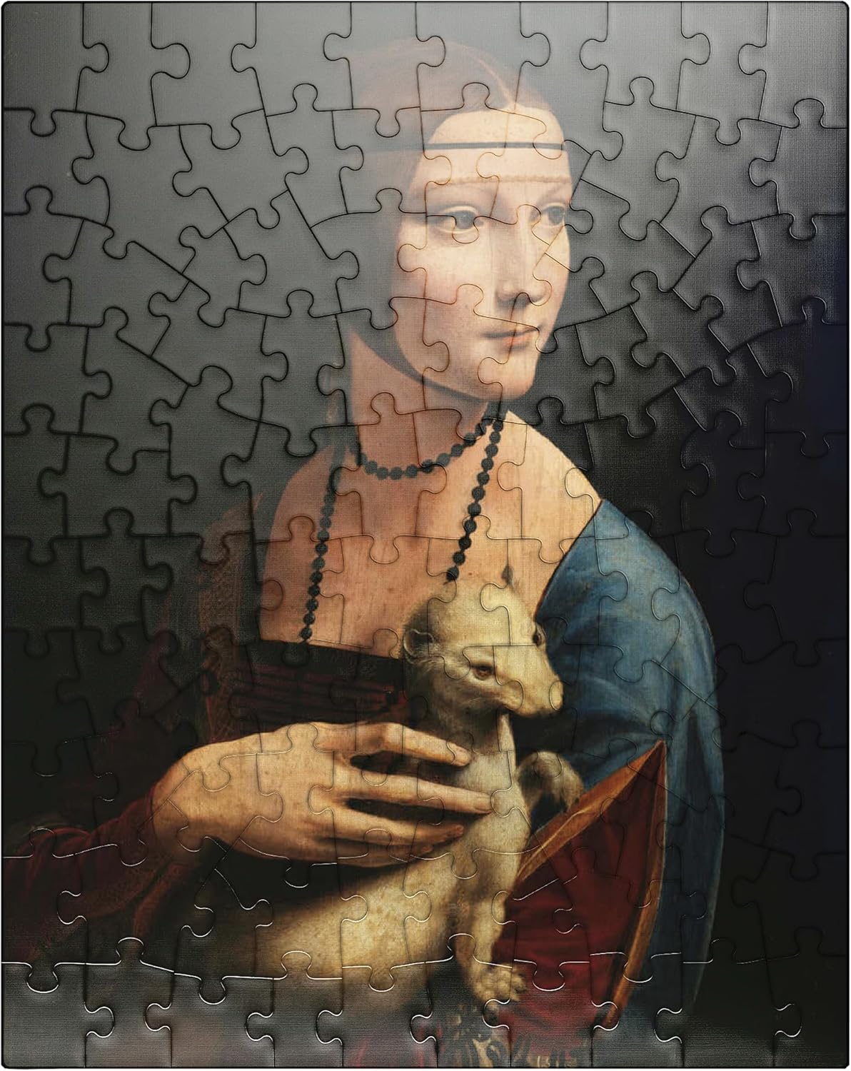 MyPuzzle Lady with The Ermine By Leonardo Da Vinci - Premium 1000 Piece Jigsaw Puzzle for Adults